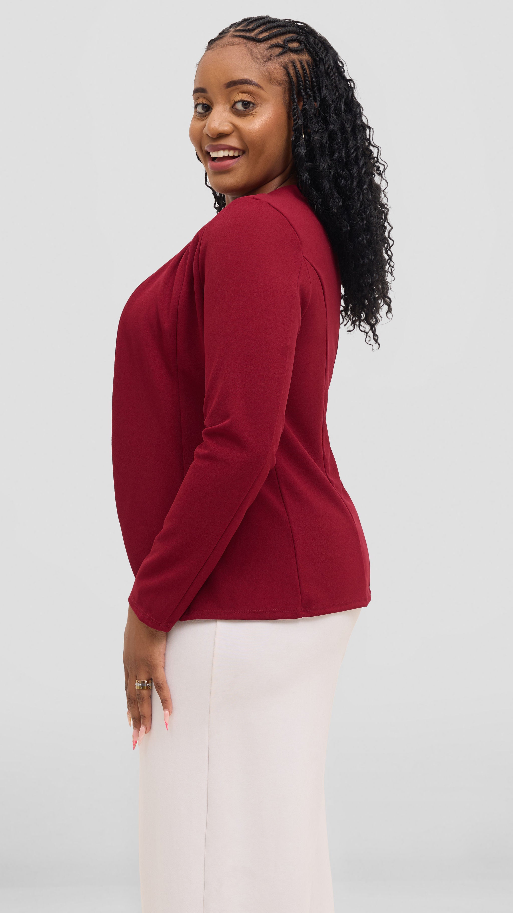 Vivo Basic Dua Jacket - Wine Red