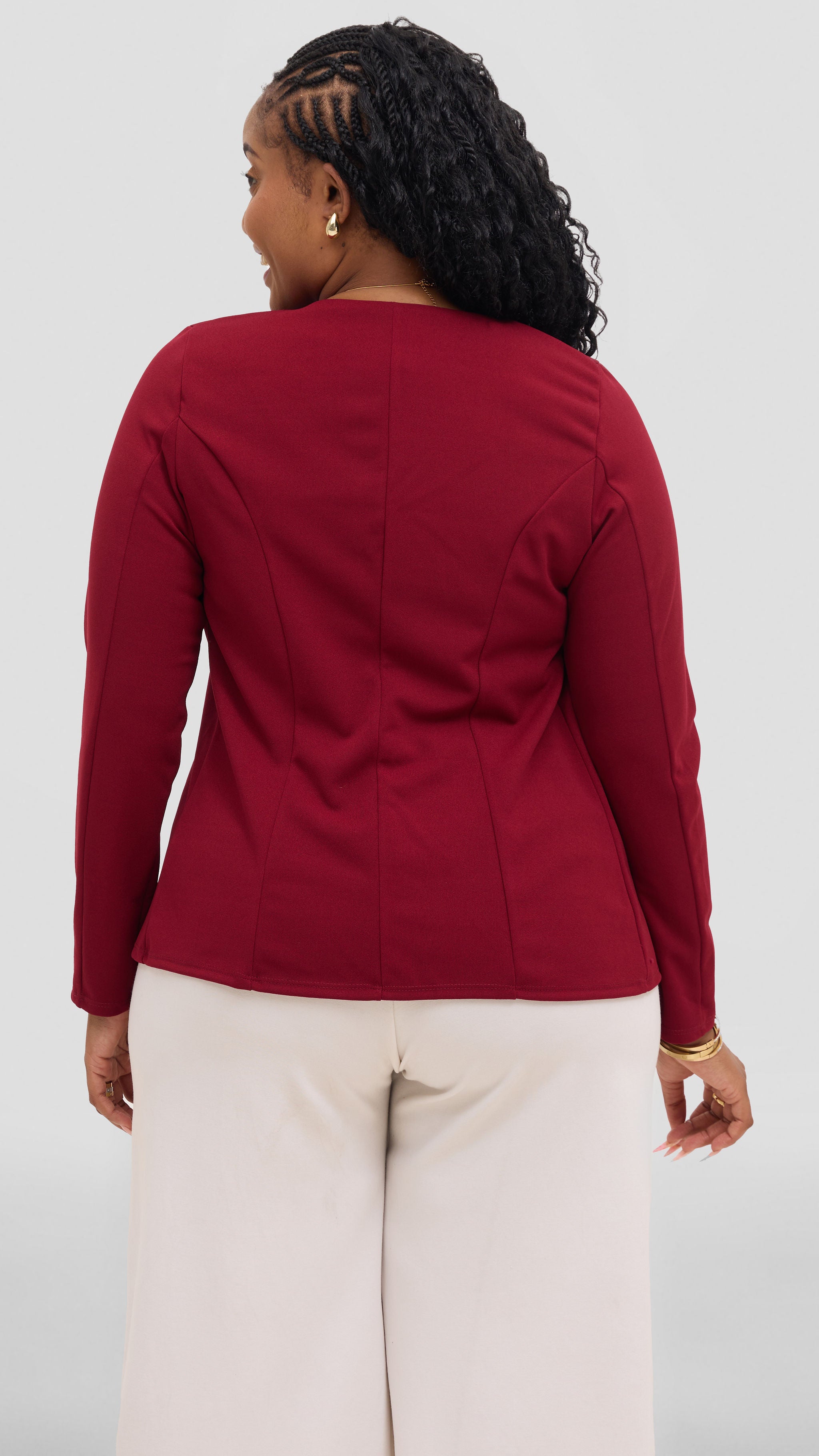 Vivo Basic Dua Jacket - Wine Red
