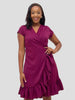 Vivo Wena Wrap Dress - Burgundy