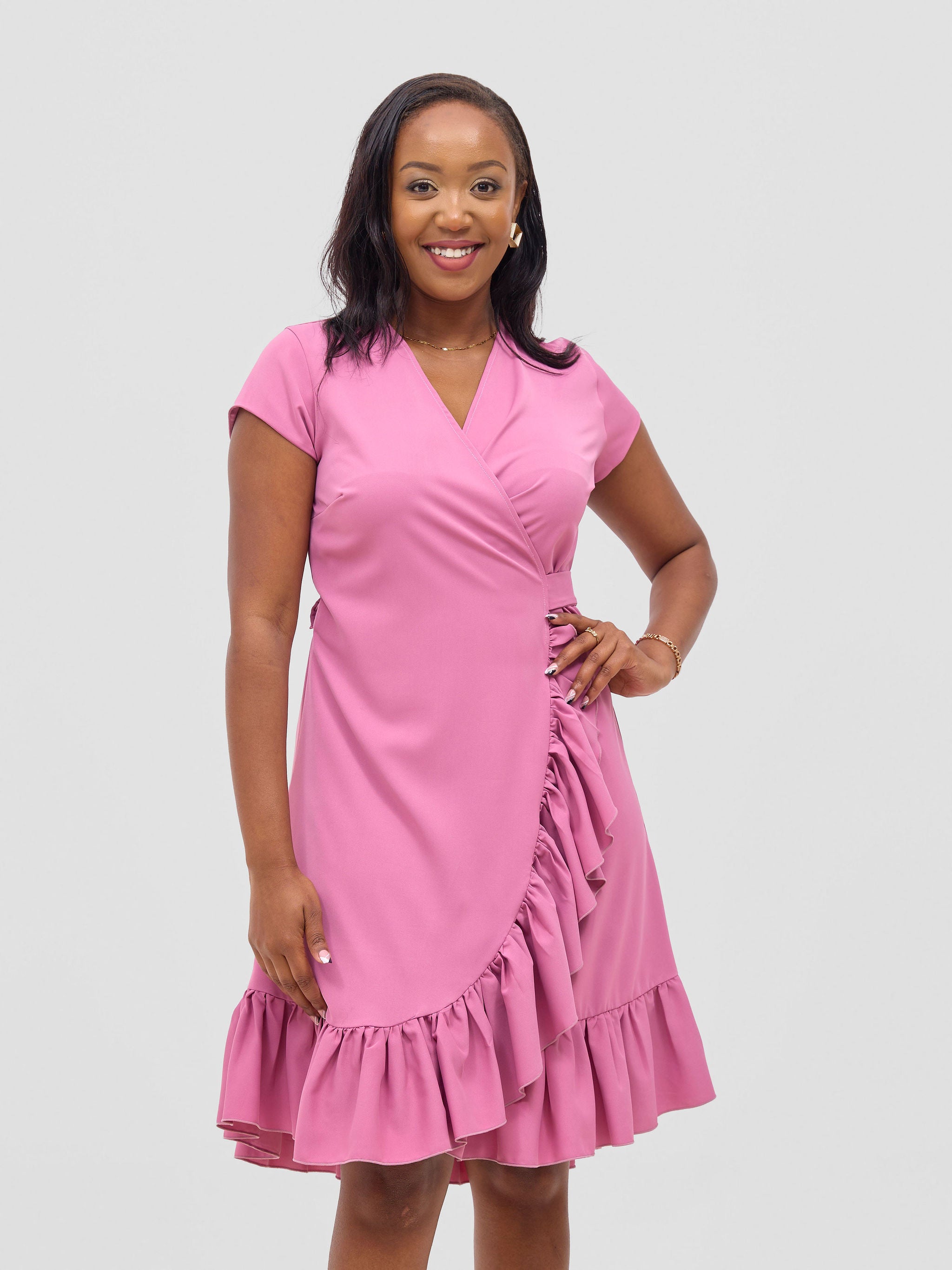 Vivo Wena Wrap Dress - Rose Pink