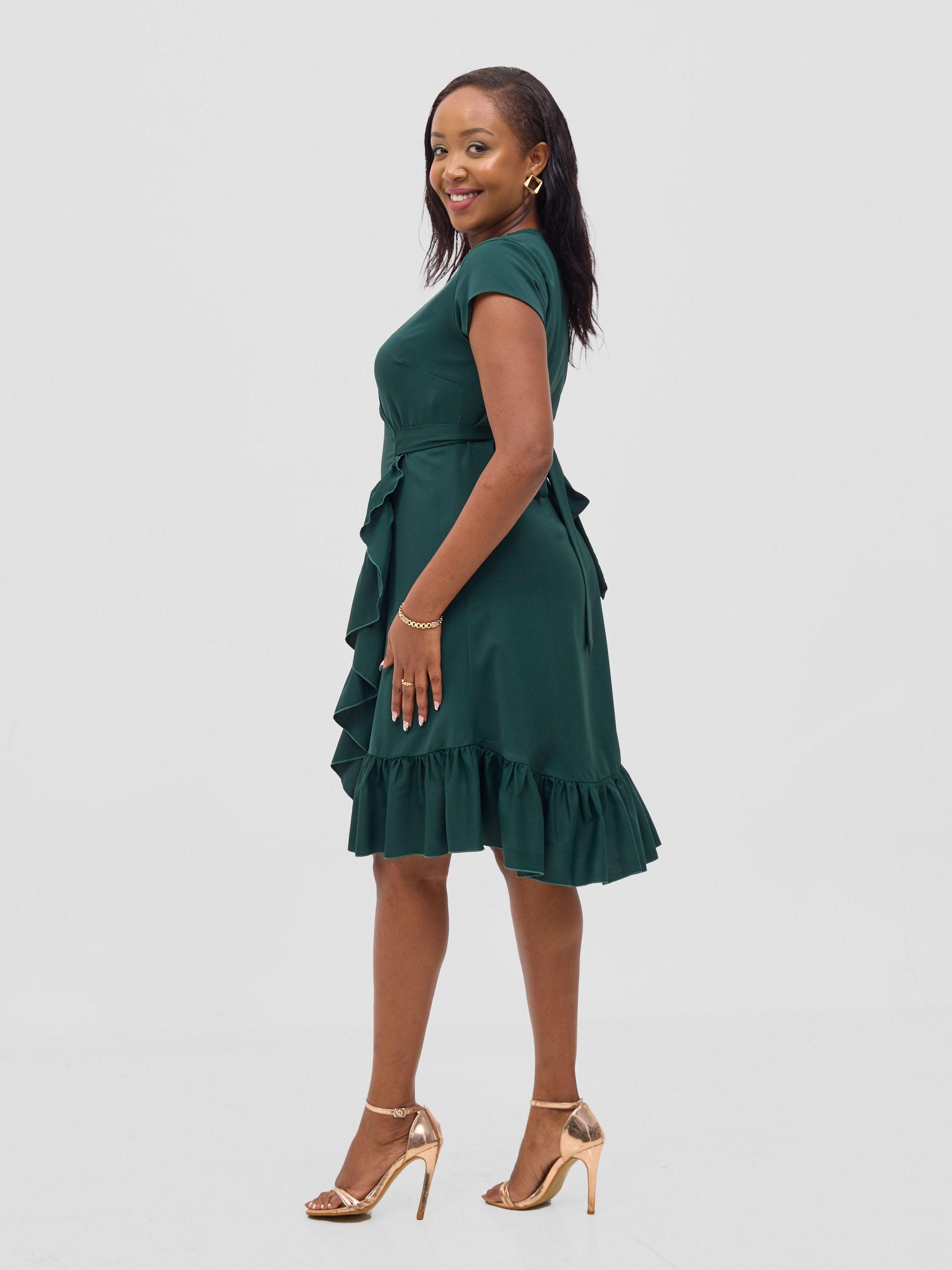 Vivo Wena Wrap Dress - Dark Green