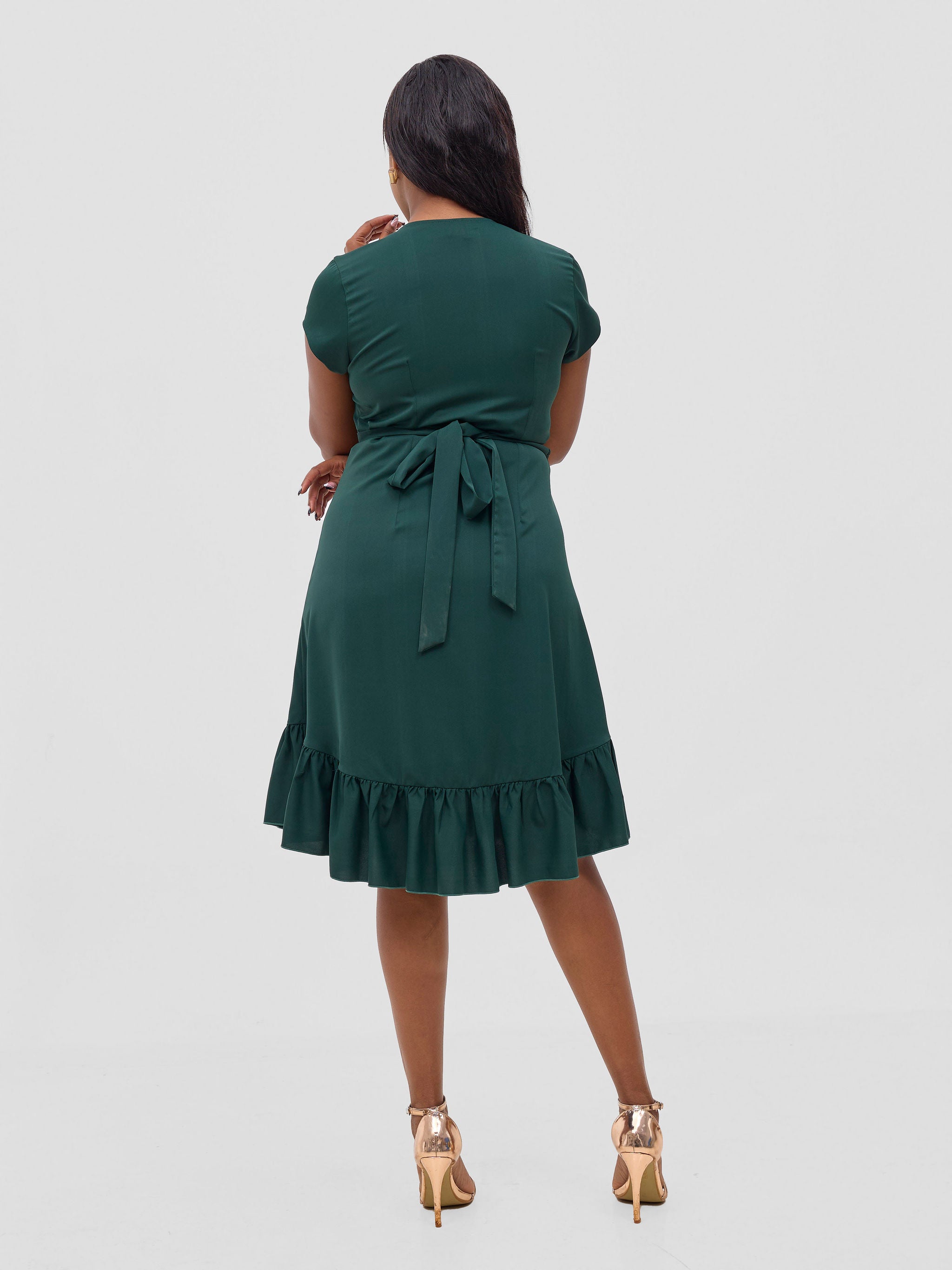 Vivo Wena Wrap Dress - Dark Green