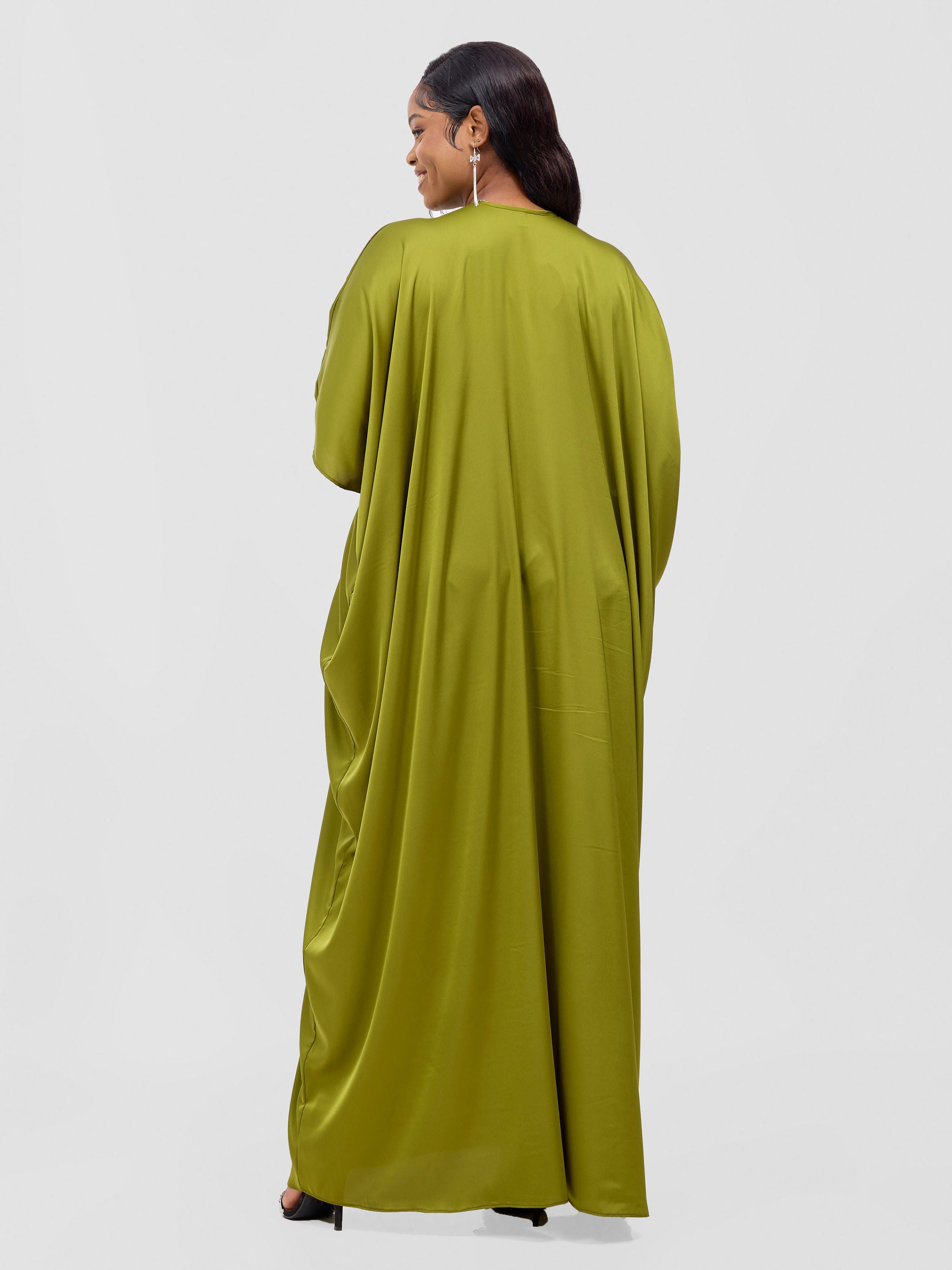 Vivo Sarabi Panelled V-Neck Kaftan - Olive