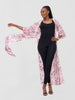 Vivo Basic Nandi High Slit Kimono -  Blush Pink / White Idu Print