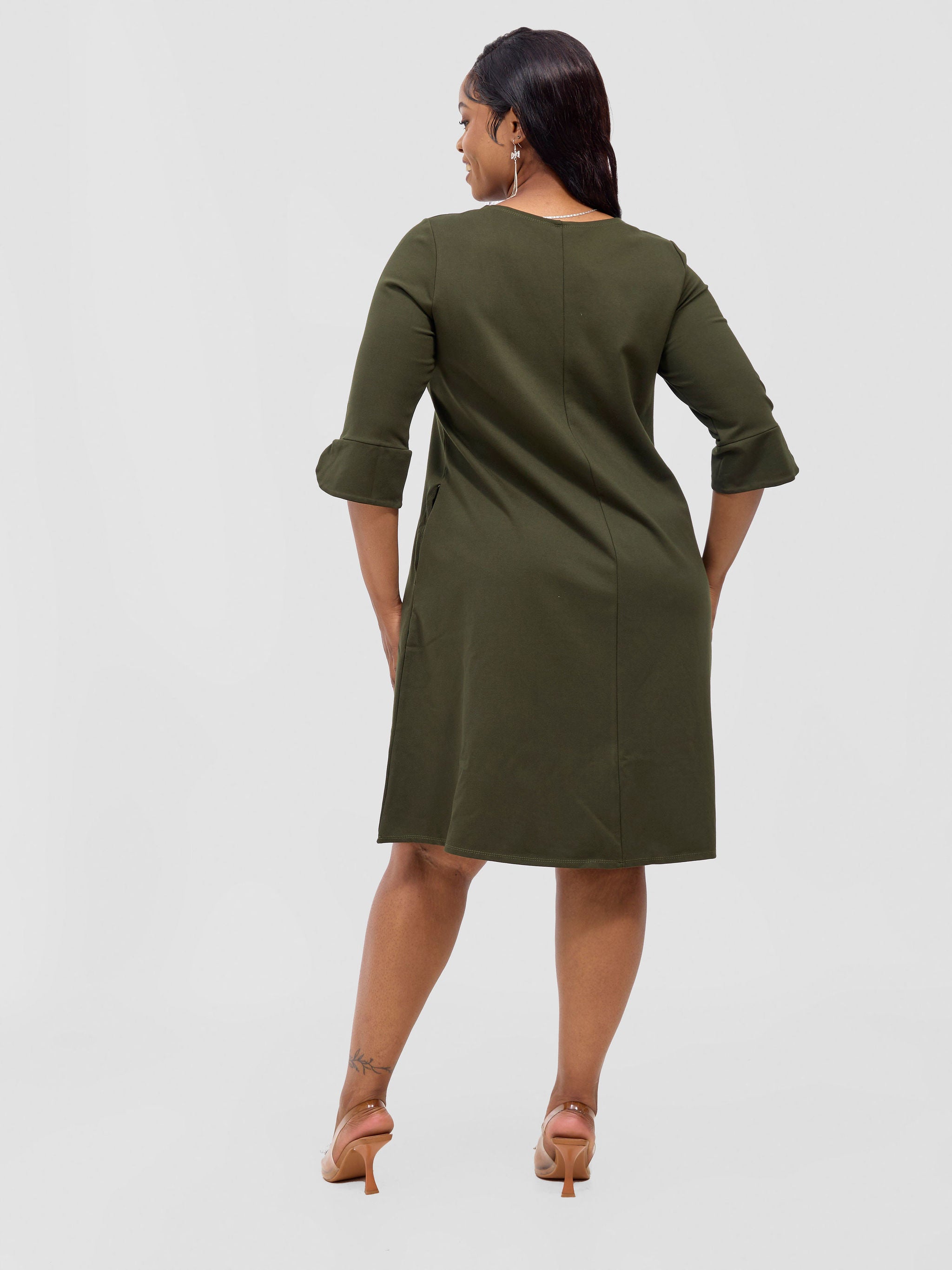 Vivo Zawadi Keyhole Dress - Hunters Green