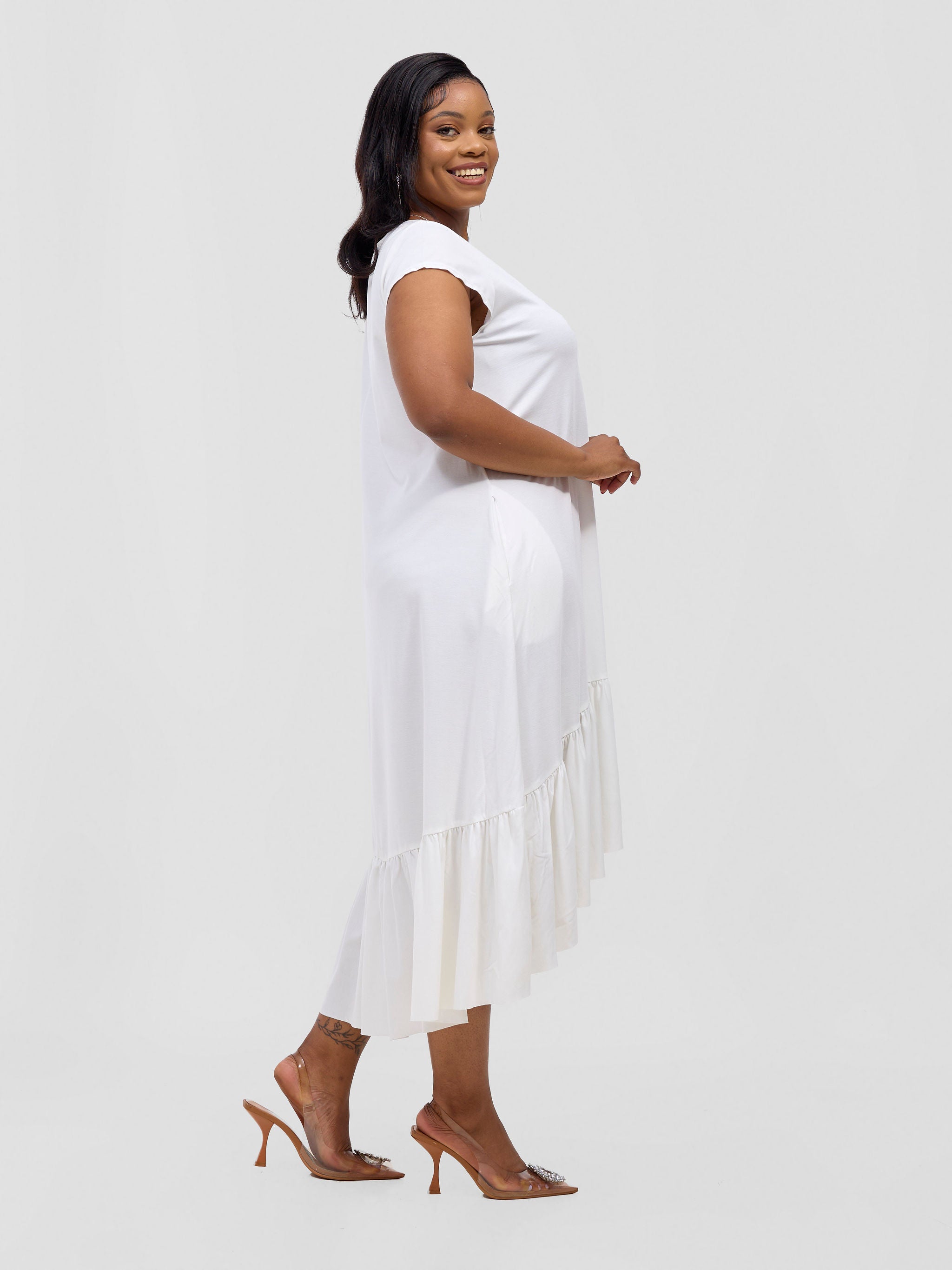 Vivo Lindi High Low Dress - White