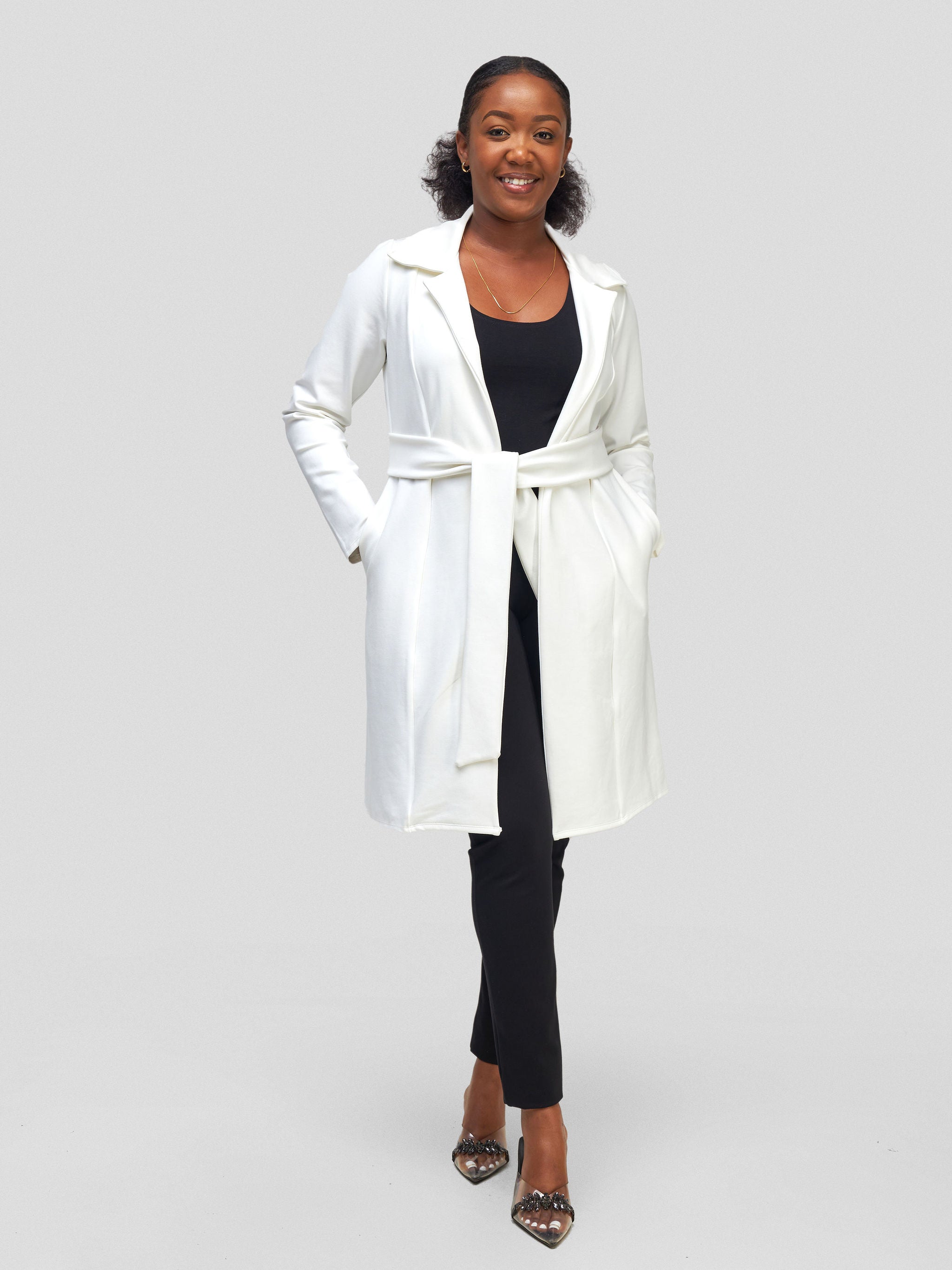 Vivo Basic Trench Coat - White