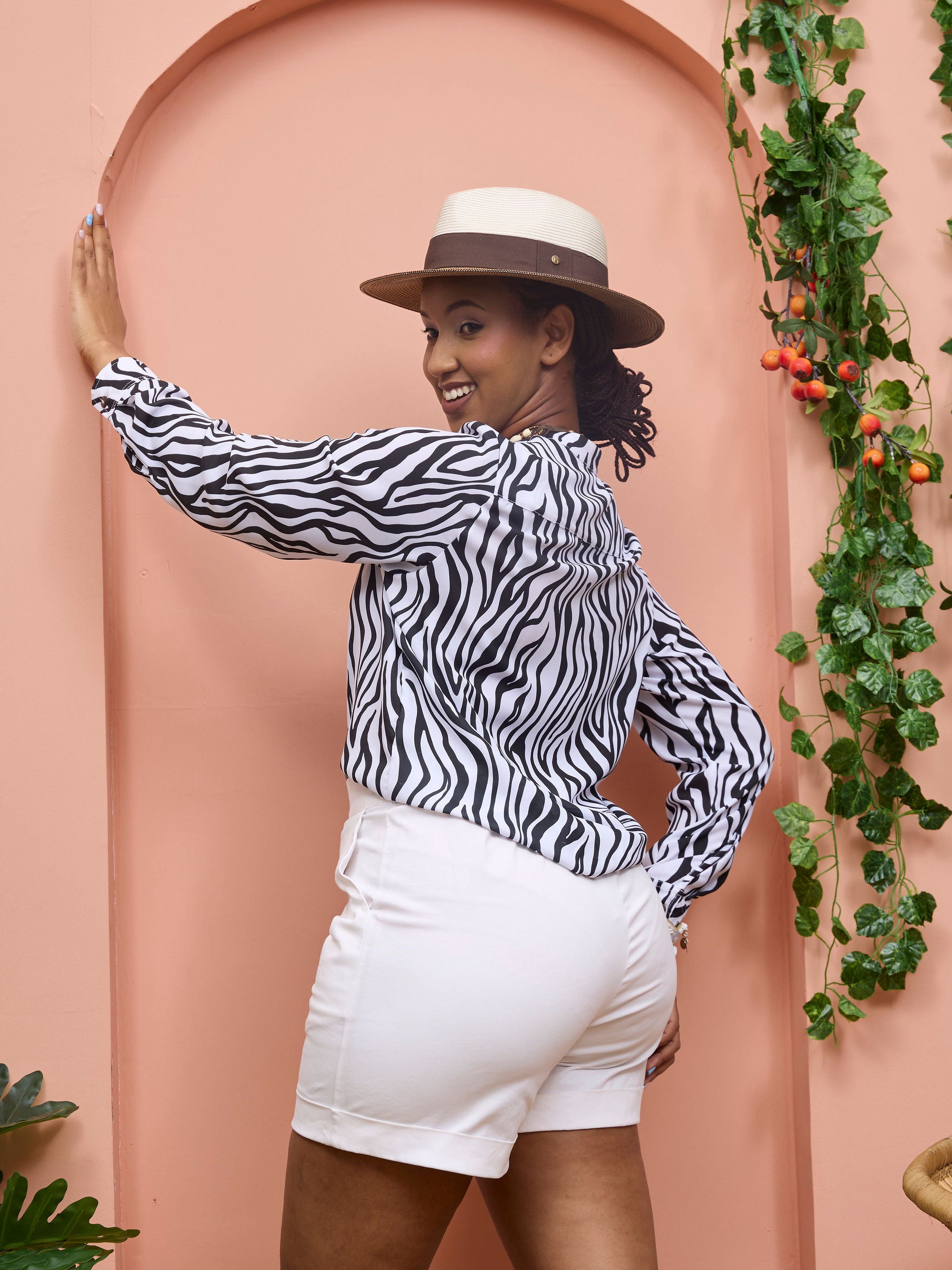 Safari Chui Placket Top - Marara Print