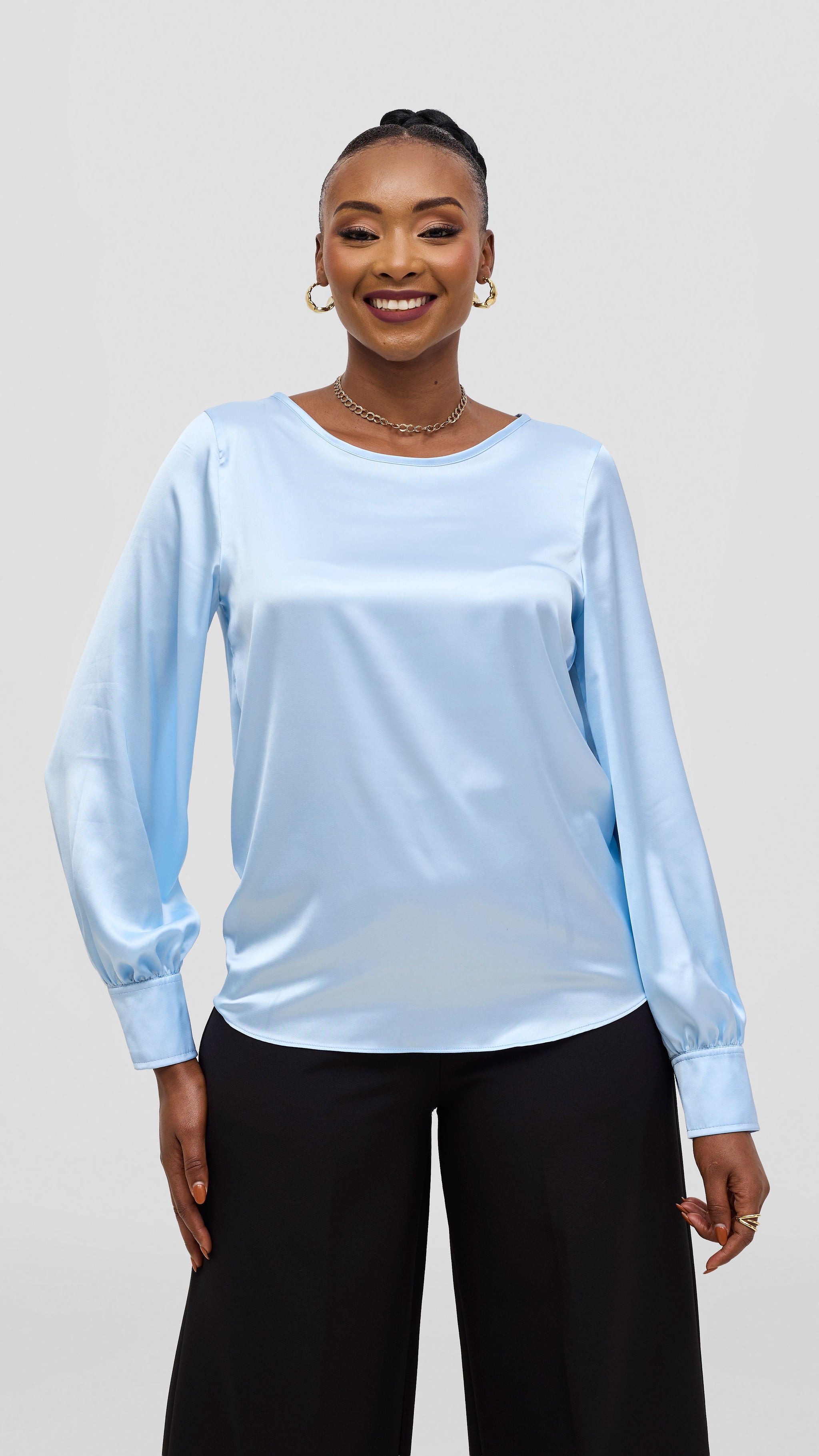 Vivo Tatili Bishop Long Sleeve Top - Sky Blue
