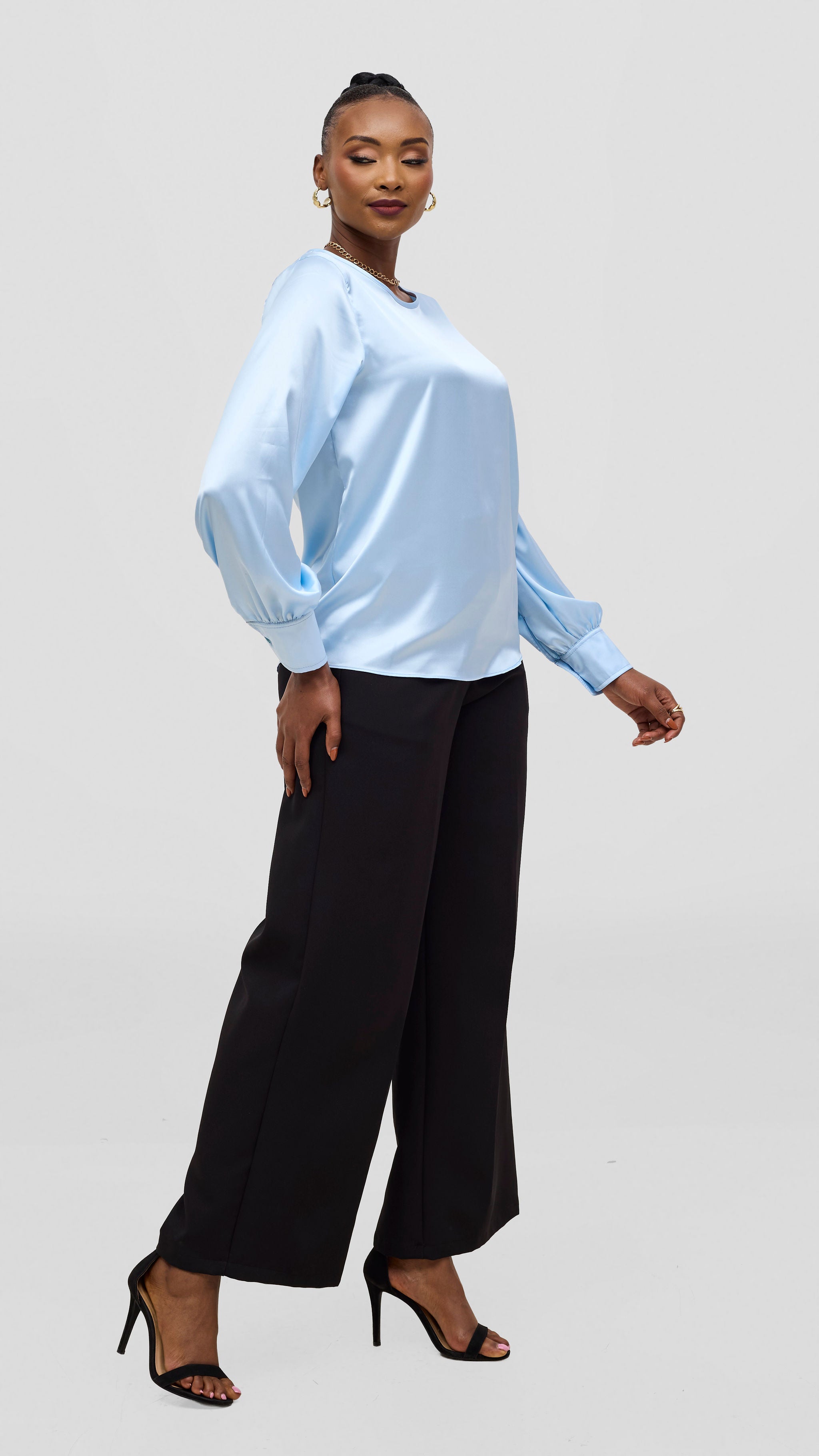 Vivo Tatili Bishop Long Sleeve Top - Sky Blue