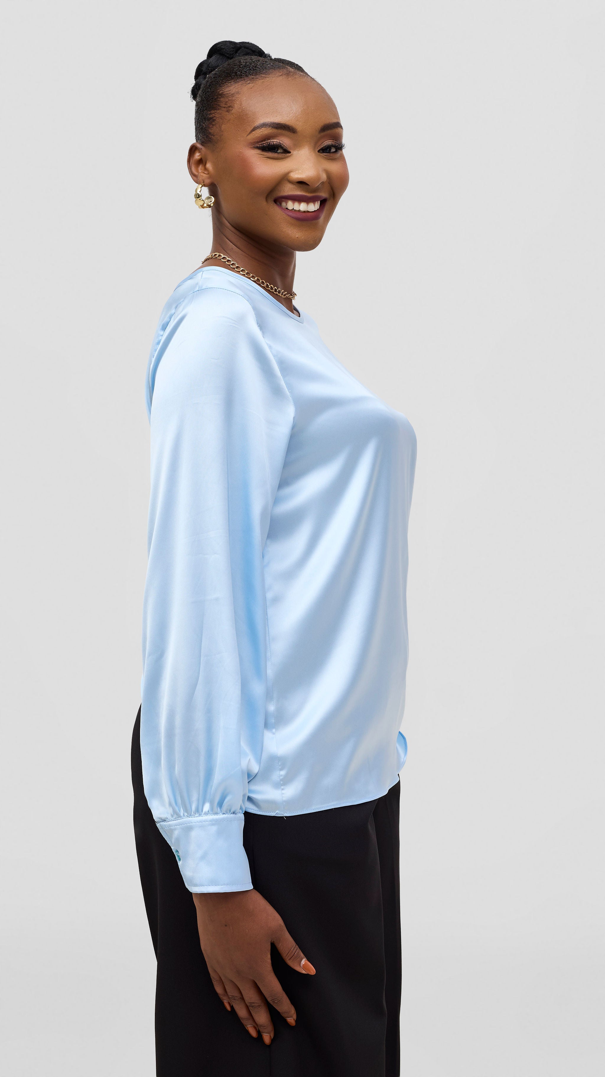 Vivo Tatili Bishop Long Sleeve Top - Sky Blue