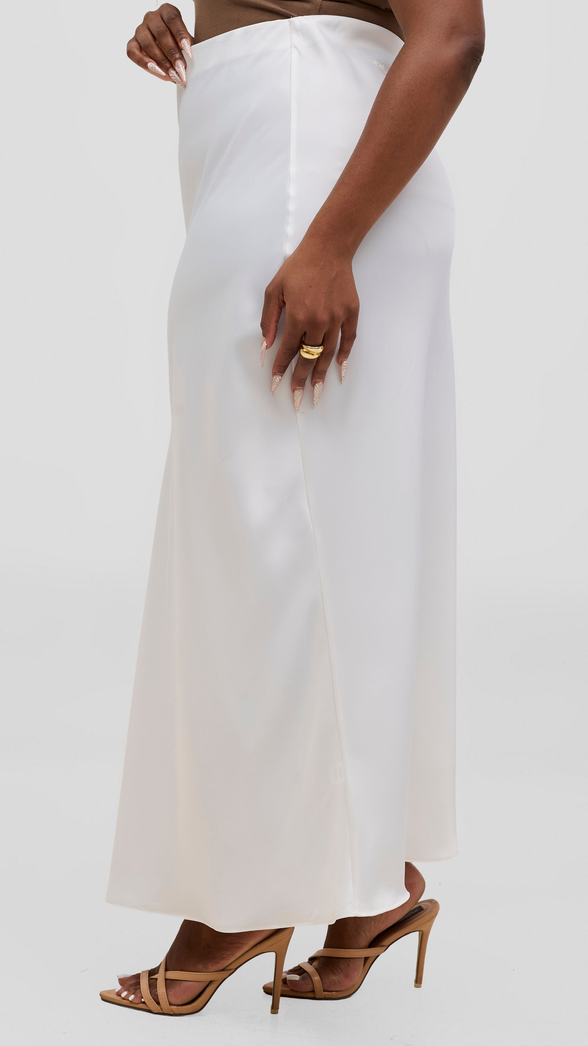 Vivo Talia Maxi Slip Skirt - White
