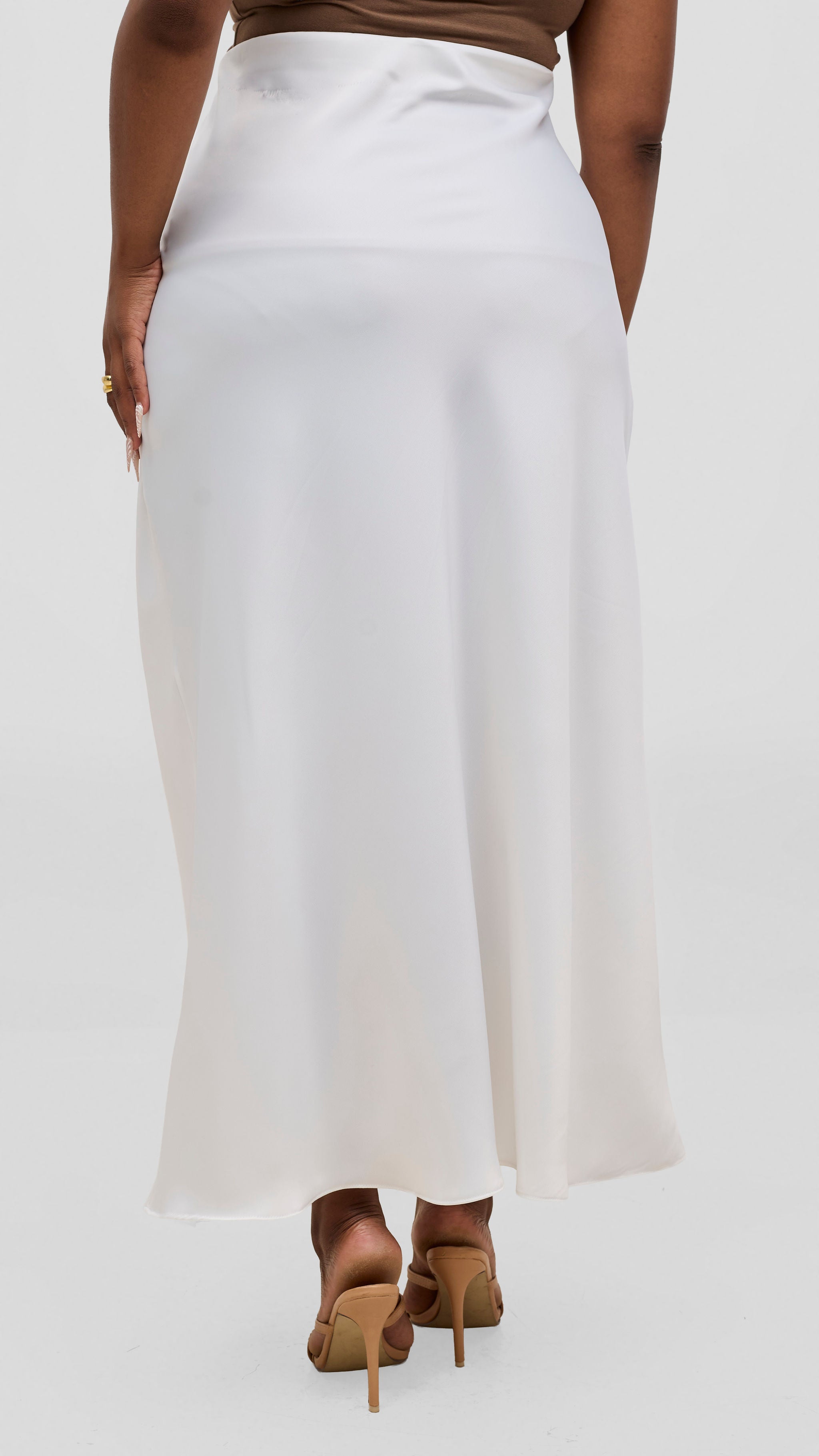 Vivo Talia Maxi Slip Skirt - White