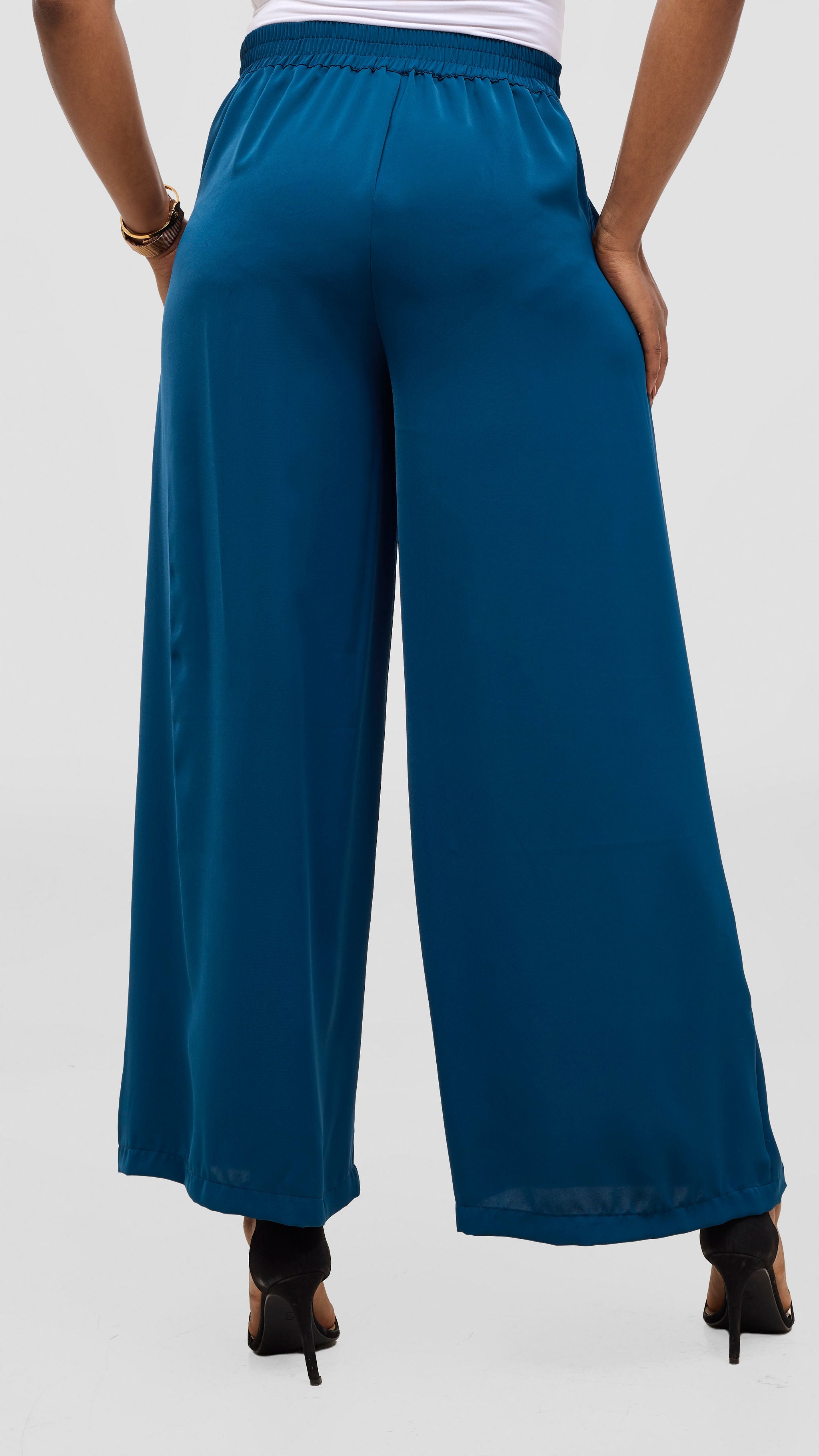 Vivo Liora Wide Leg Pants in Crepe - Teal