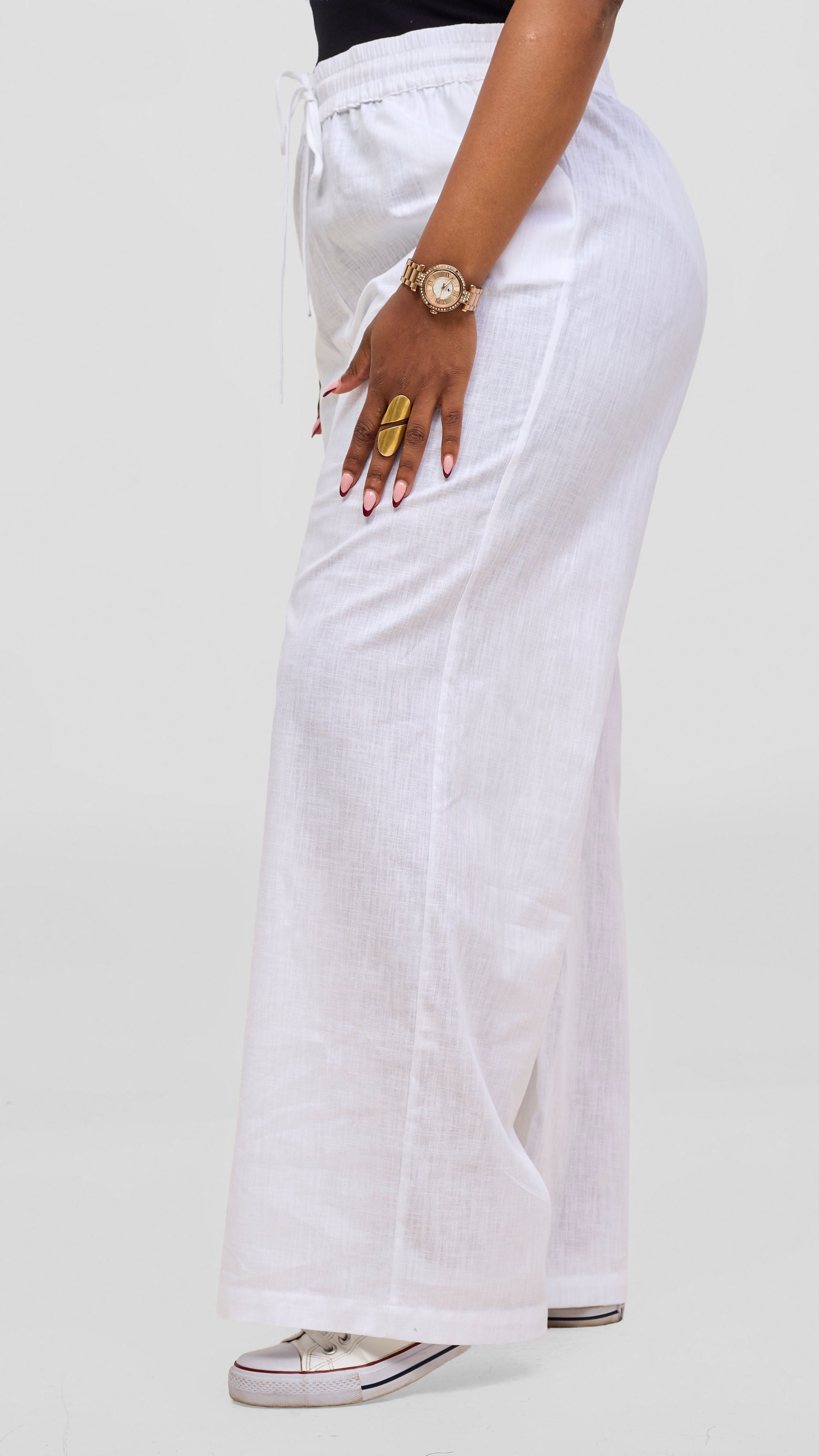 Safari by Vivo Zehra Drawstring Pants - White