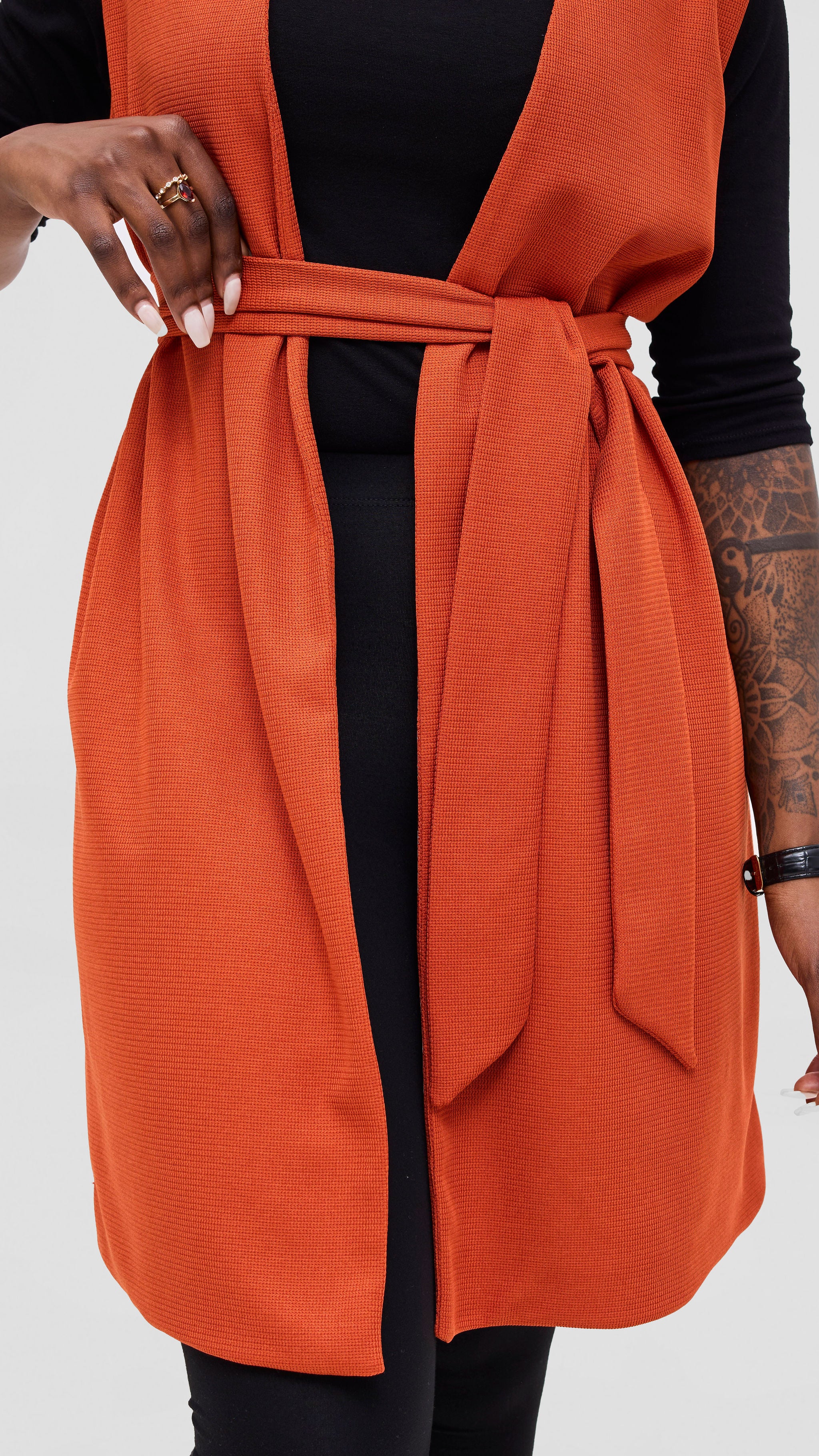 Vivo Selah Double Layered Coat - Rust