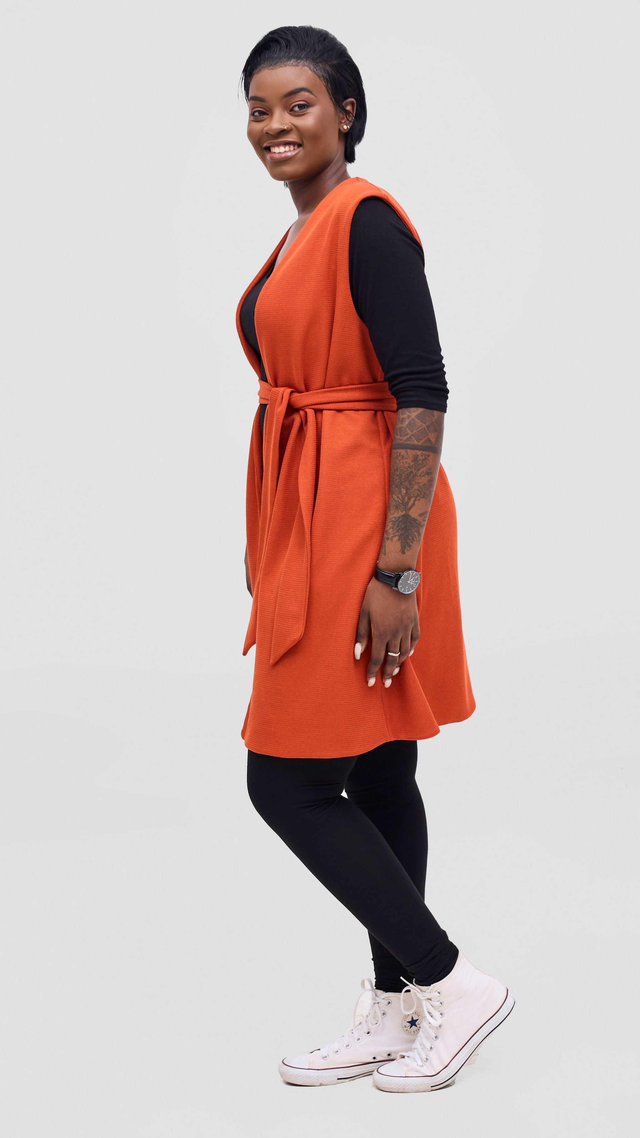 Vivo Selah Double Layered Coat - Rust