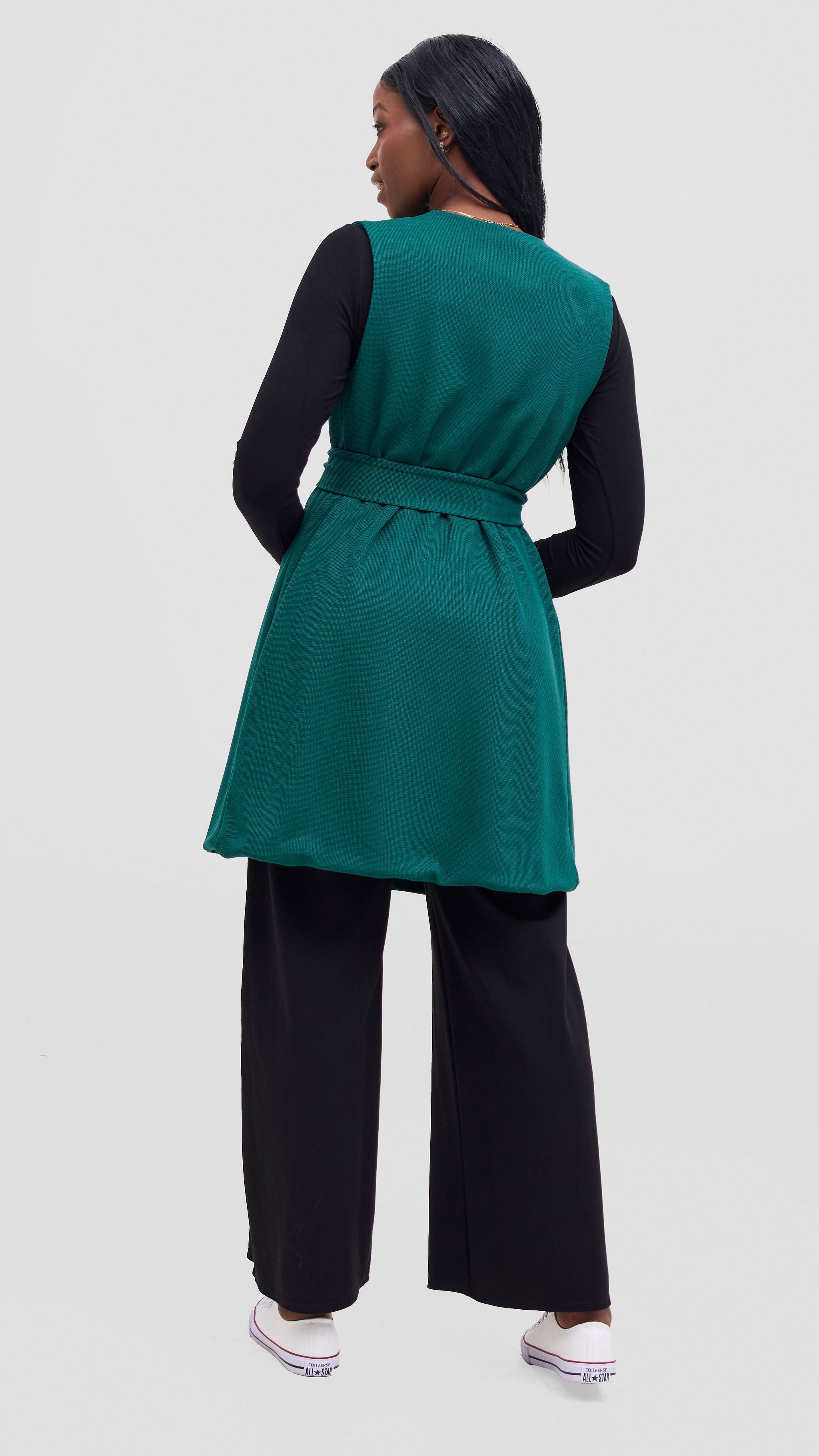 Vivo Selah Double Layered Coat - Dark Green