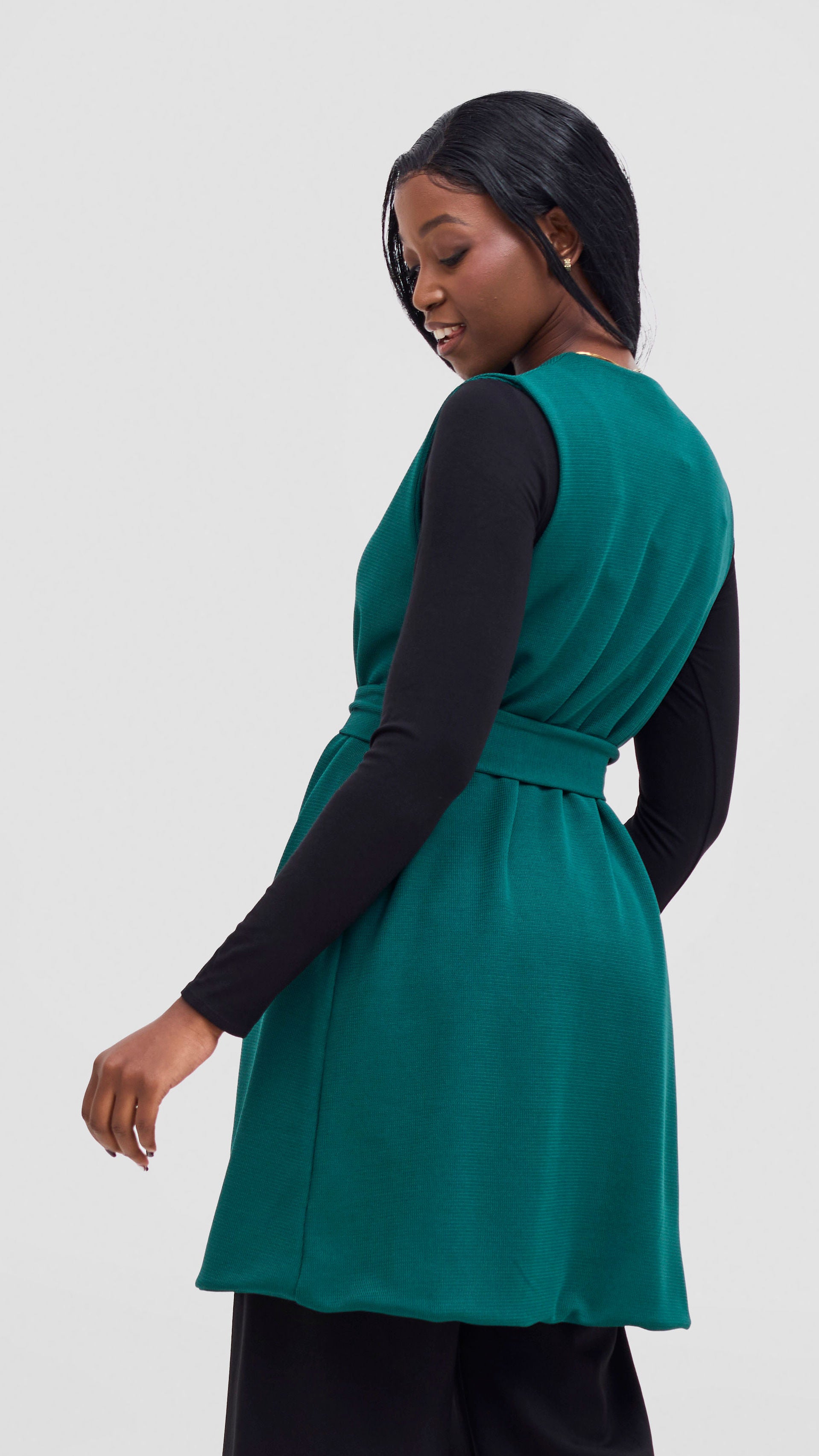 Vivo Selah Double Layered Coat - Dark Green
