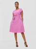 Vivo Basic Cap Sleeve Tent Knee Length Dress - Dusty Pink