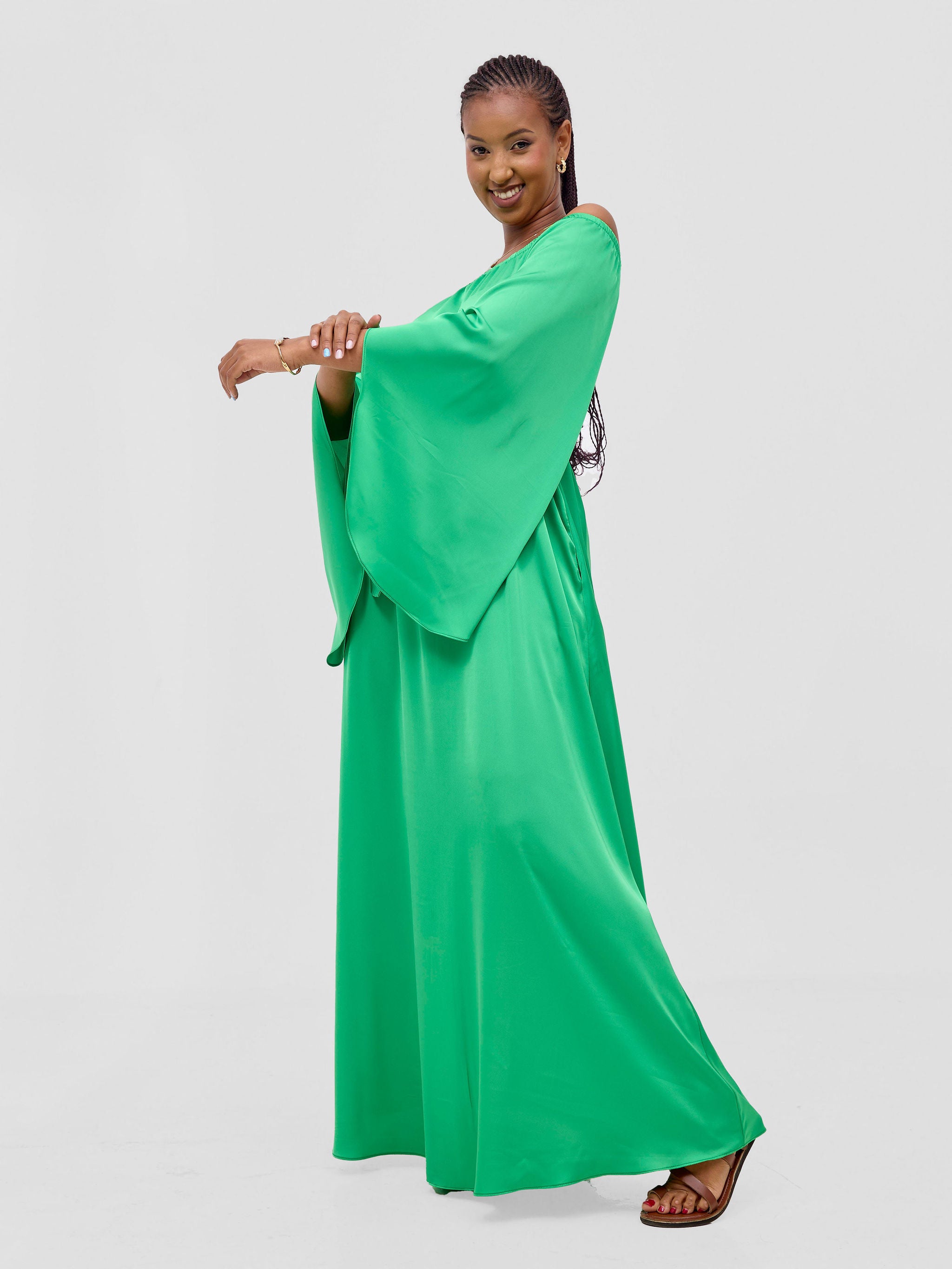 Vivo Chidii Off Shoulder Maxi Dress - Green