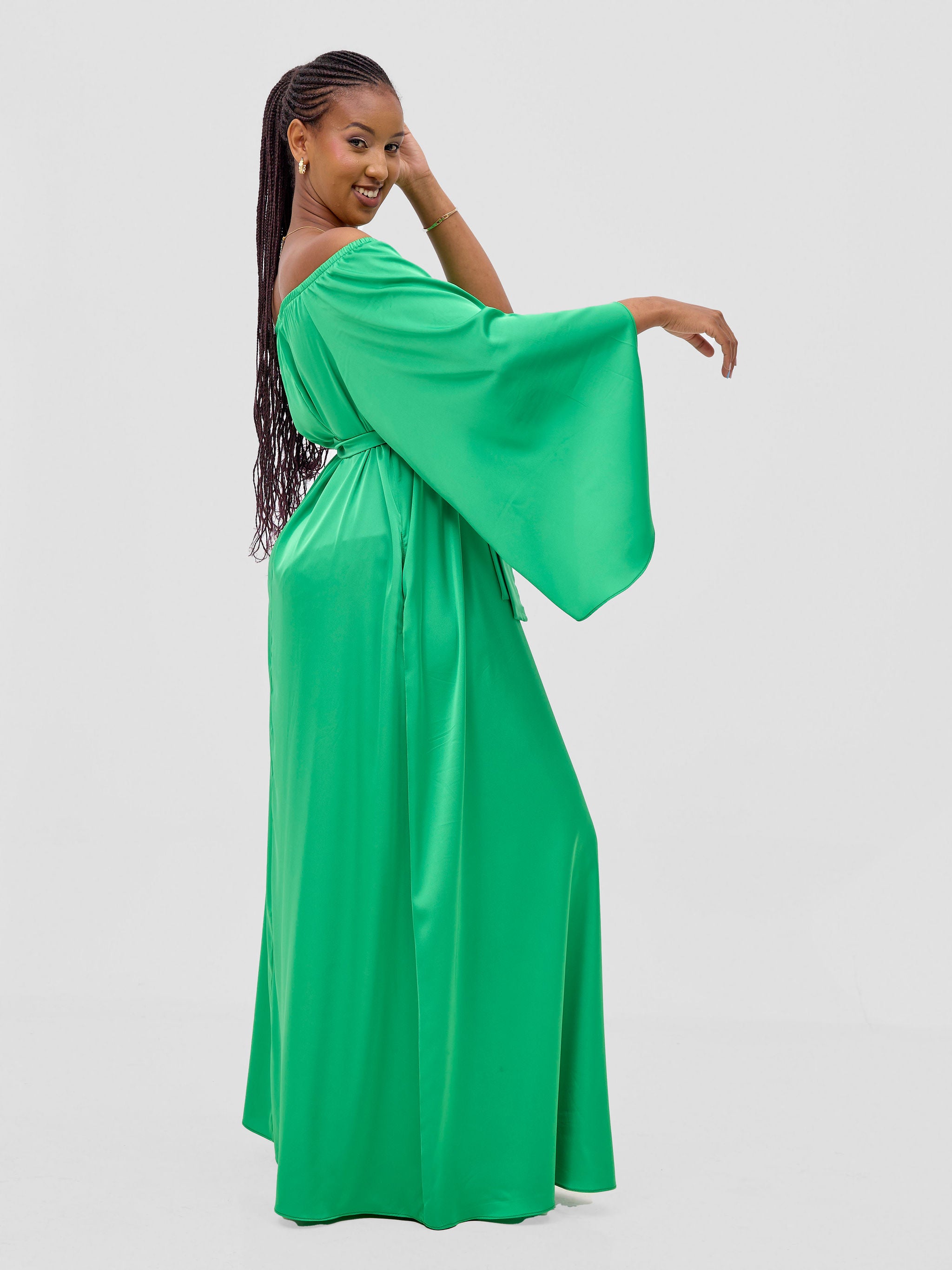 Vivo Chidii Off Shoulder Maxi Dress - Green