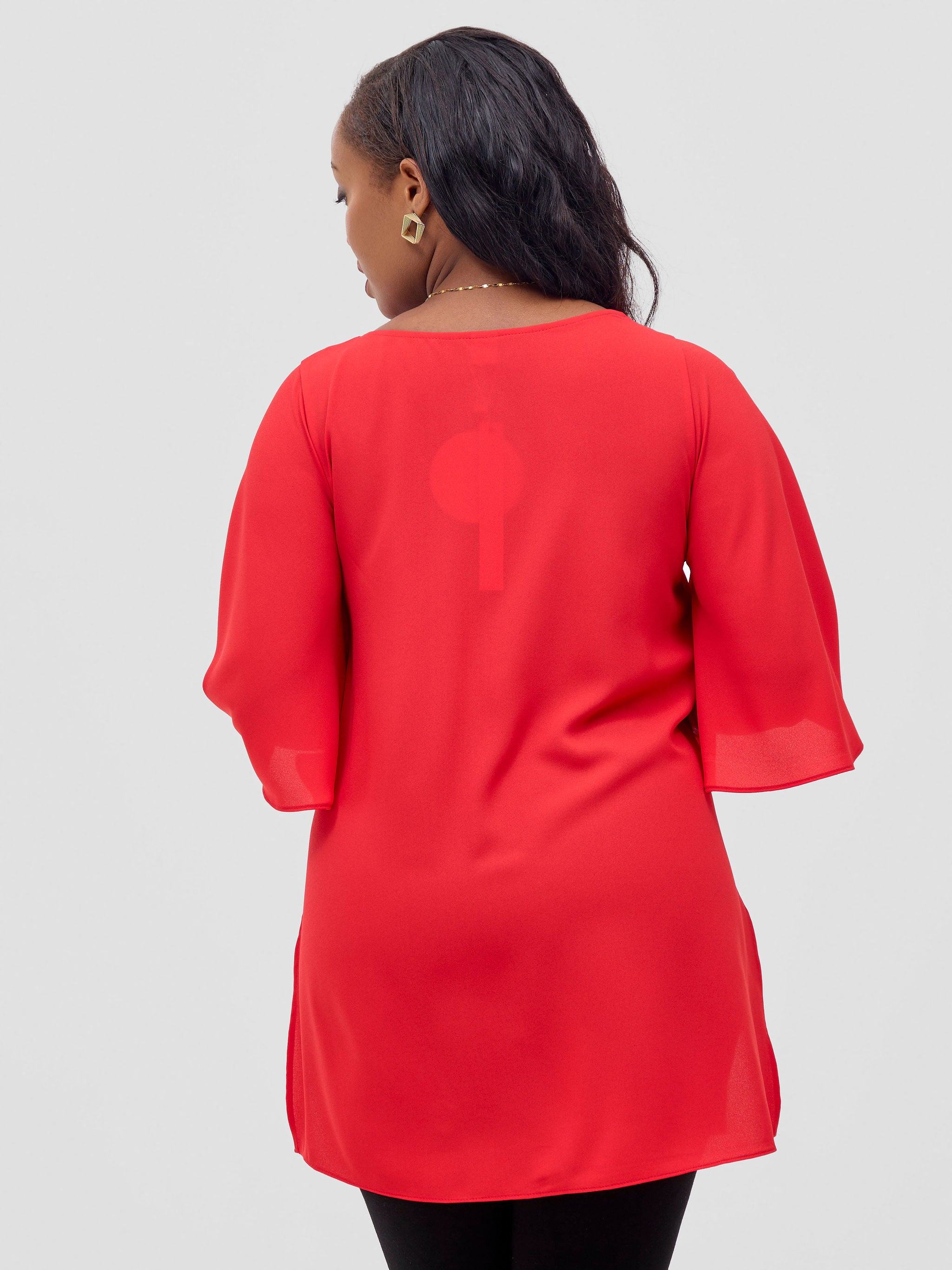 Vivo Hari Flared Sleeve Tunic - Red