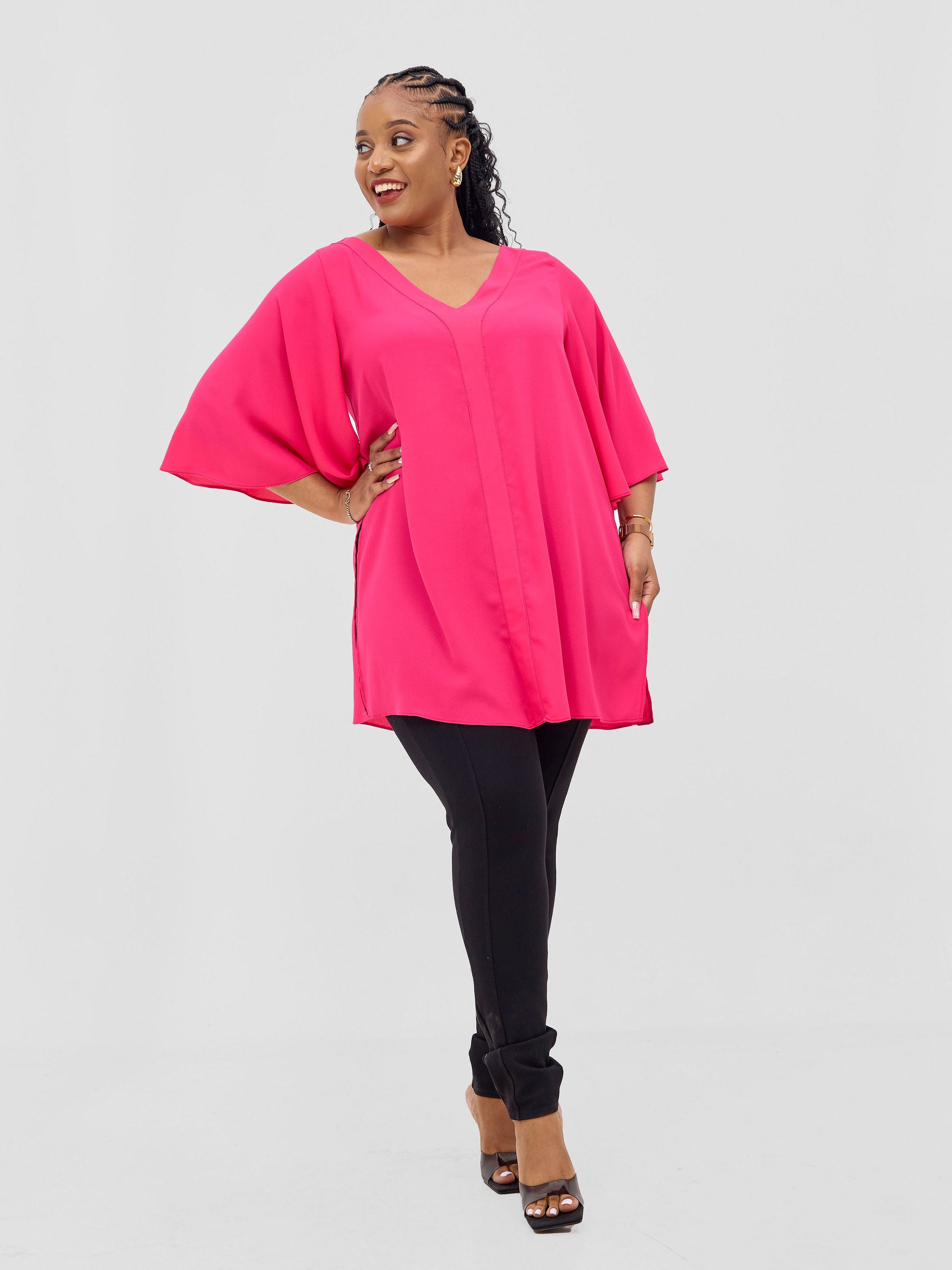 Vivo Hari Flared Sleeve Tunic - Pink