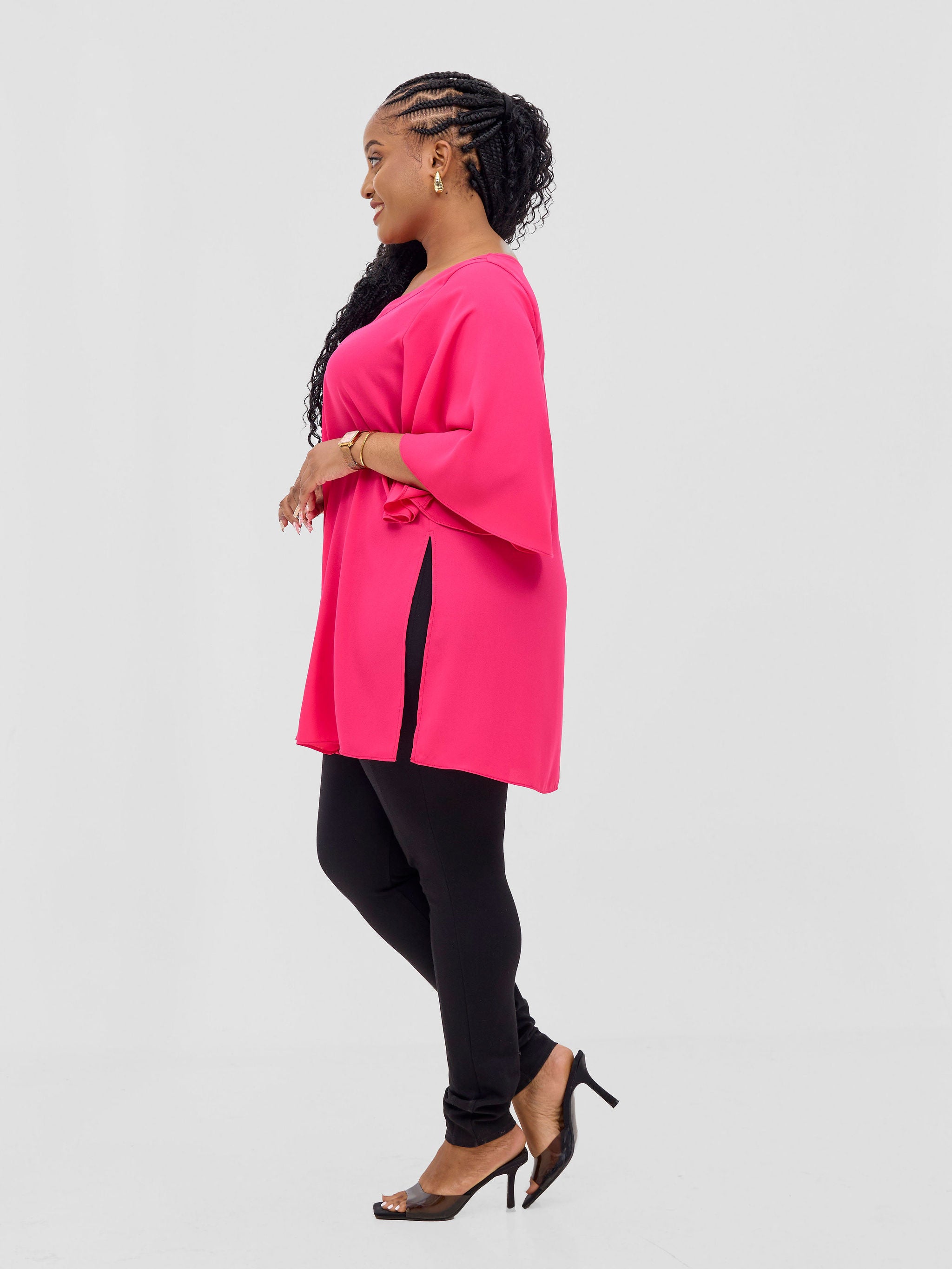 Vivo Hari Flared Sleeve Tunic - Pink