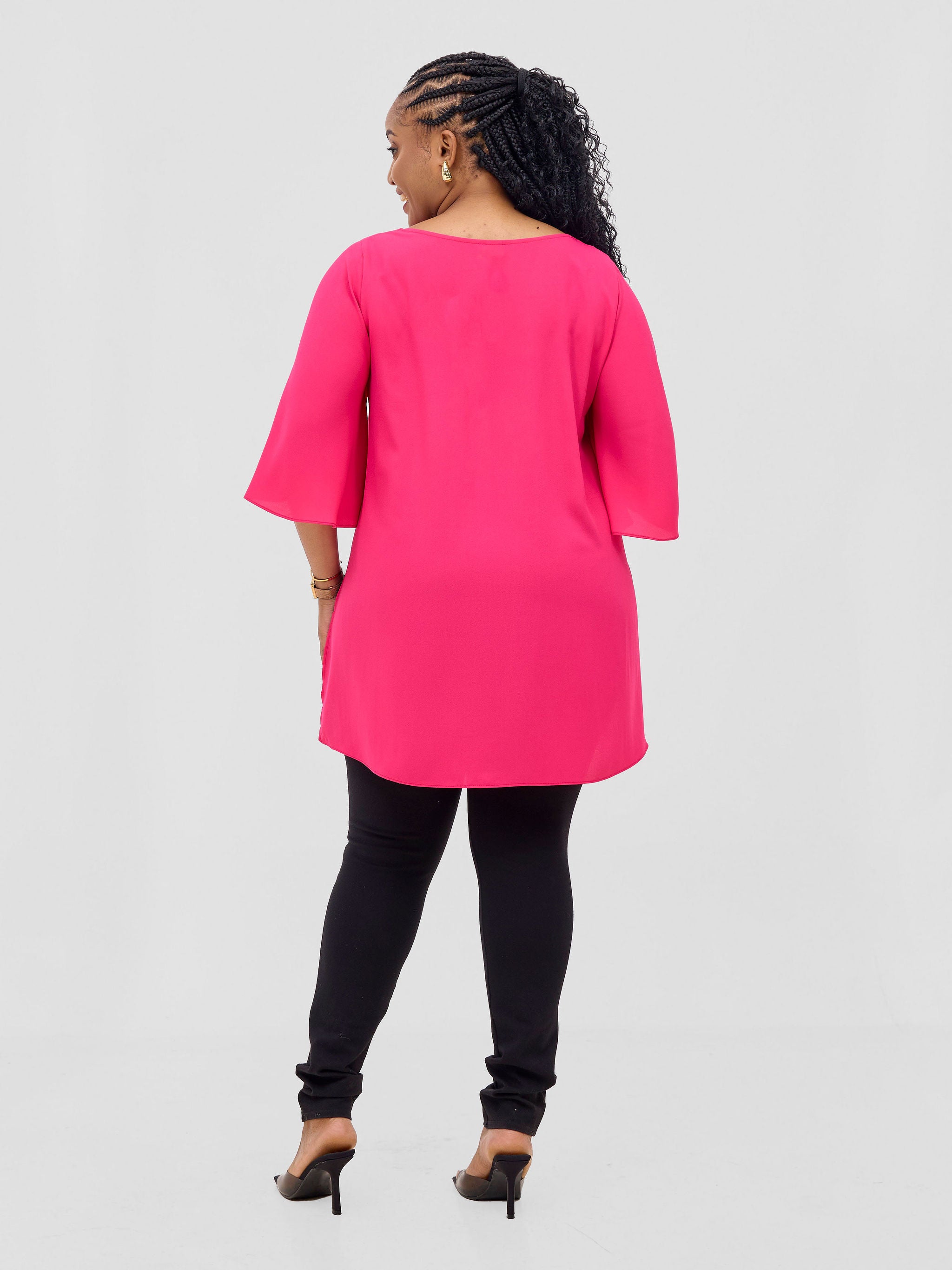 Vivo Hari Flared Sleeve Tunic - Pink