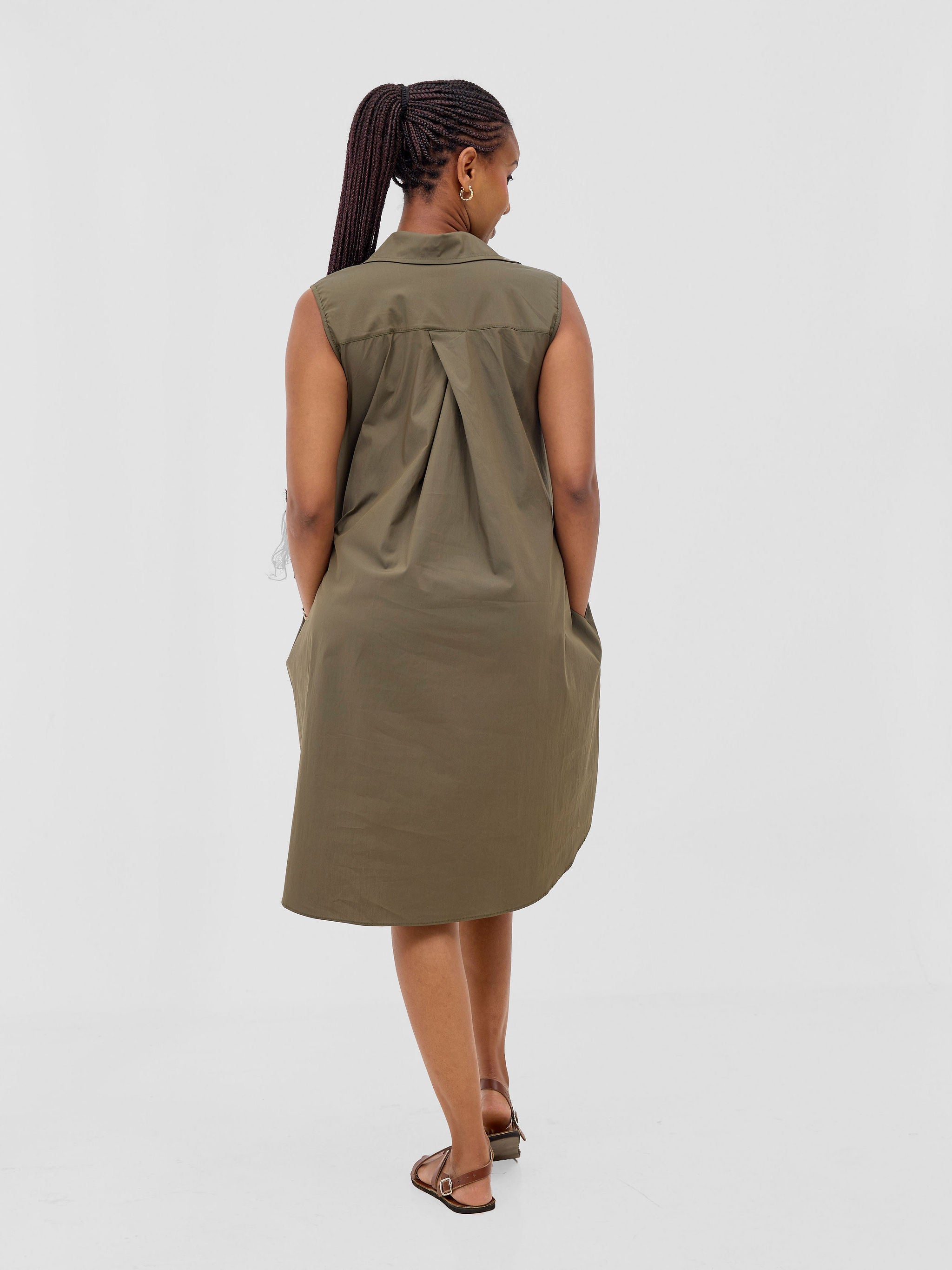 Safari Kaya Sleeveless Tent Shirt Dress - Hunters