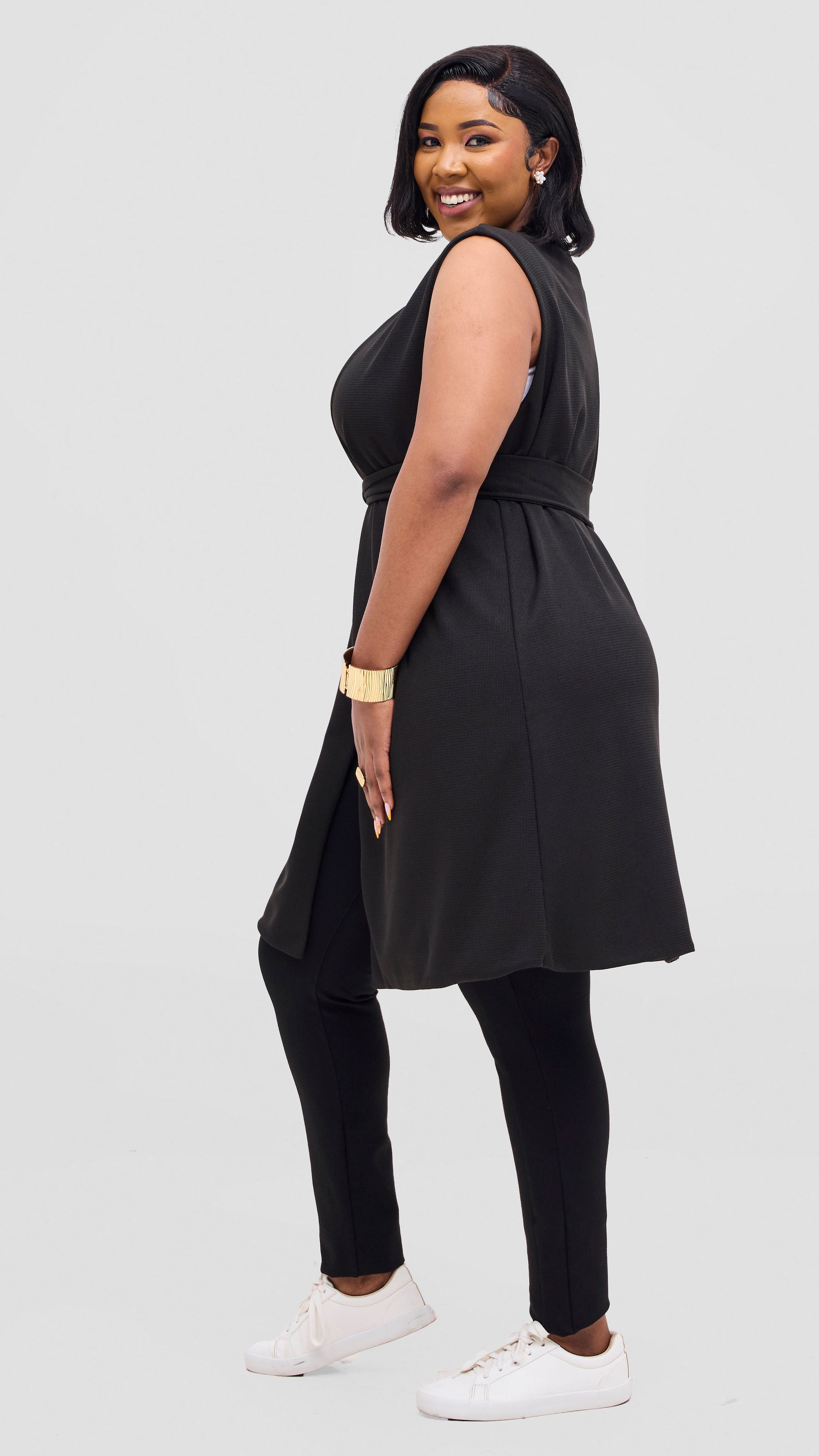 Vivo Selah Double Layered Coat - Black