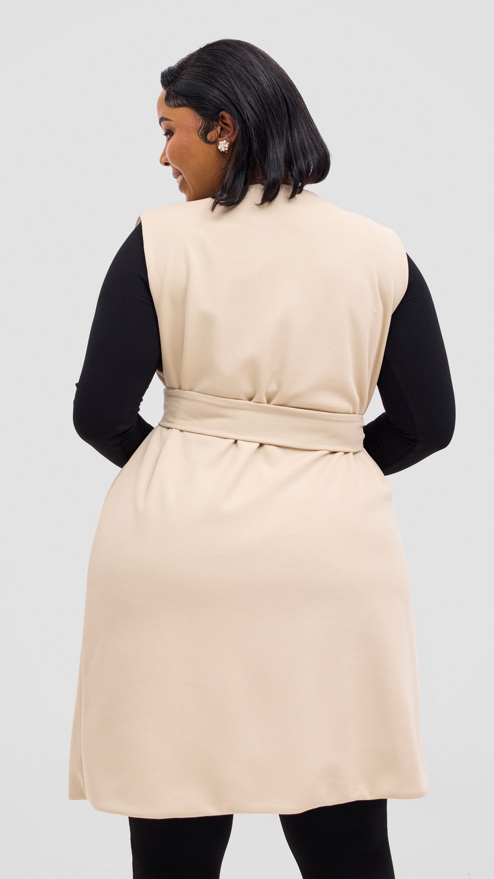 Vivo Selah Double Layered Coat - Beige