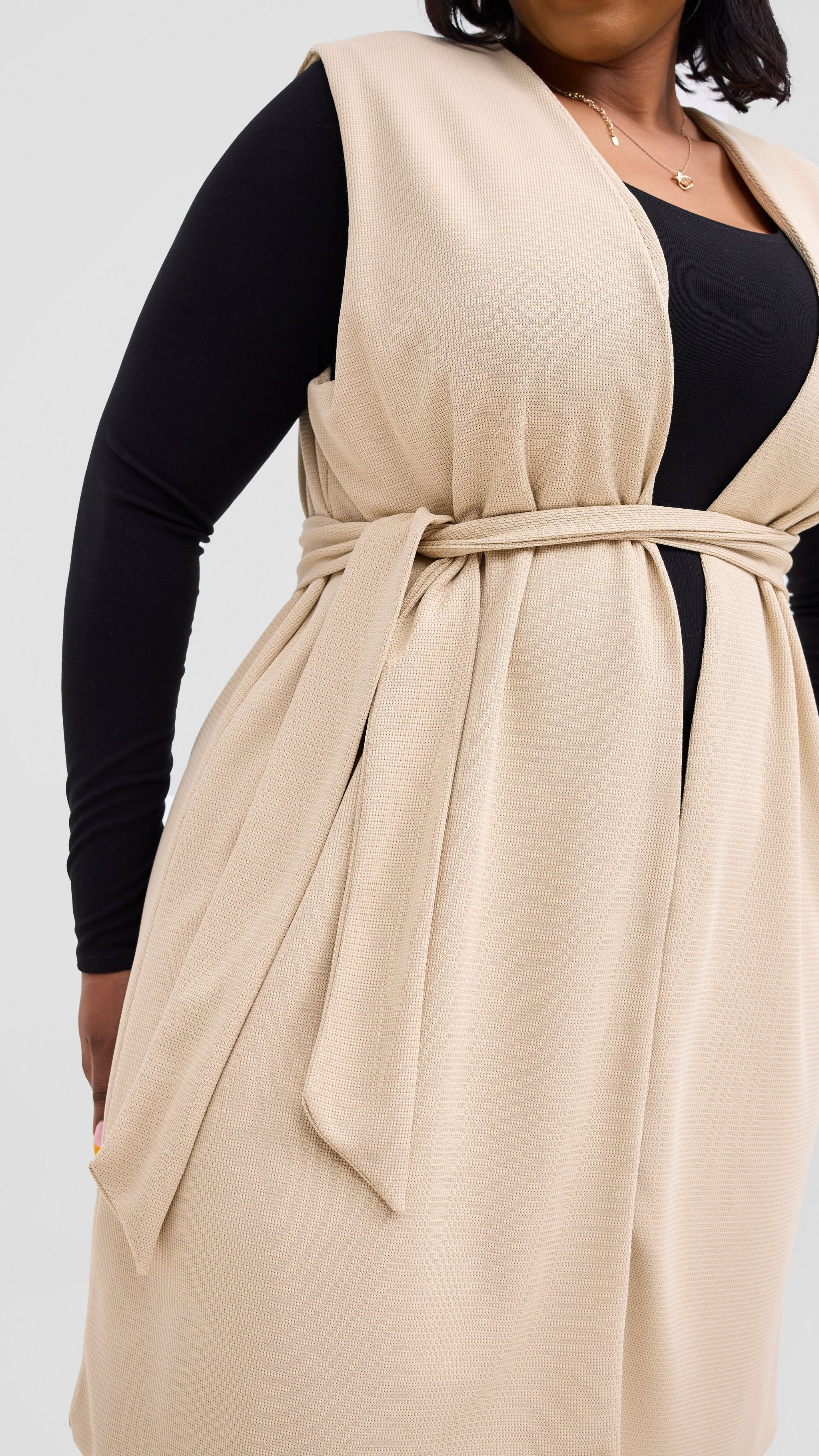 Vivo Selah Double Layered Coat - Beige