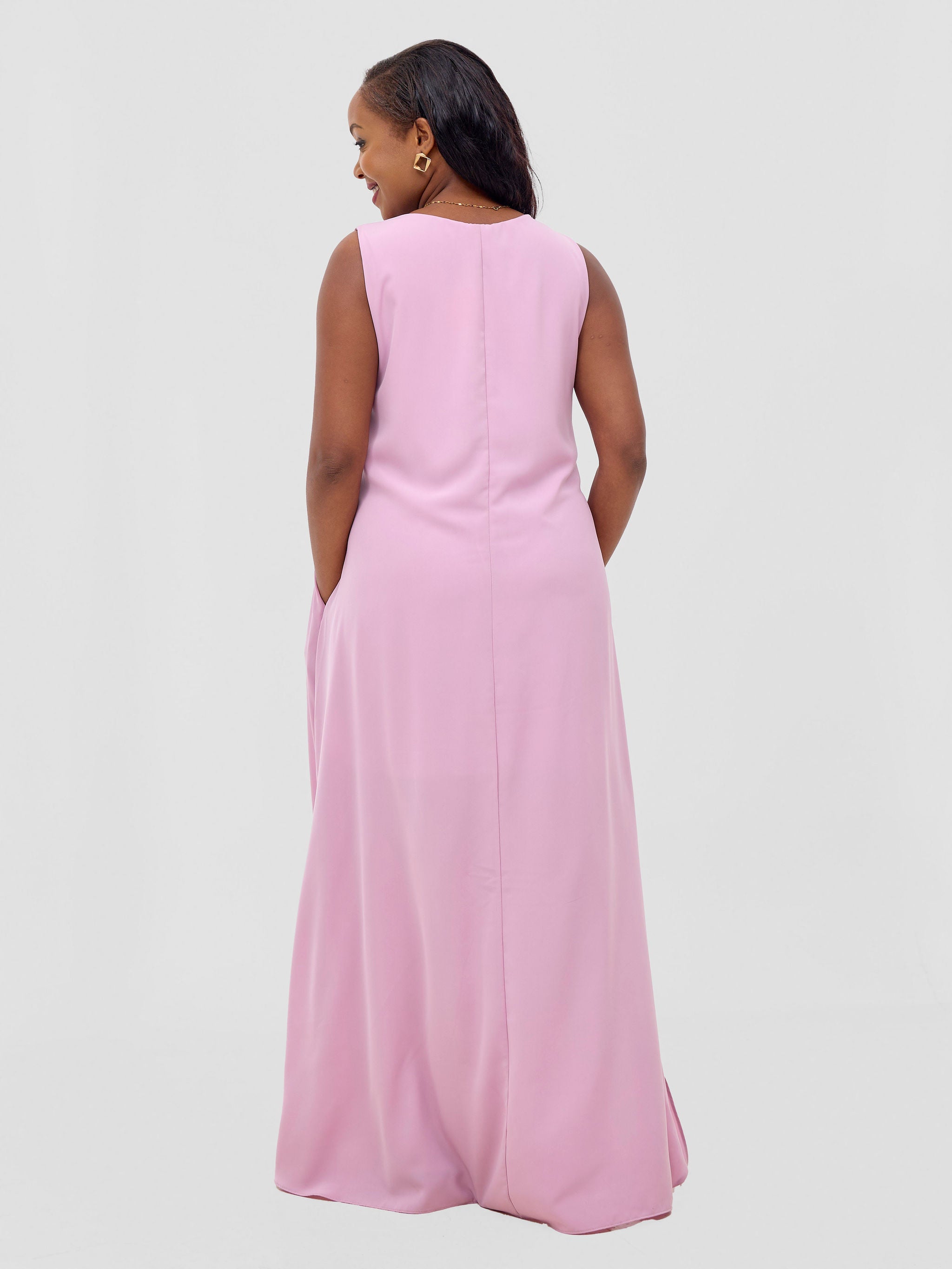 Vivo Ava Front Pleat Maxi Dress - Pink Nectar