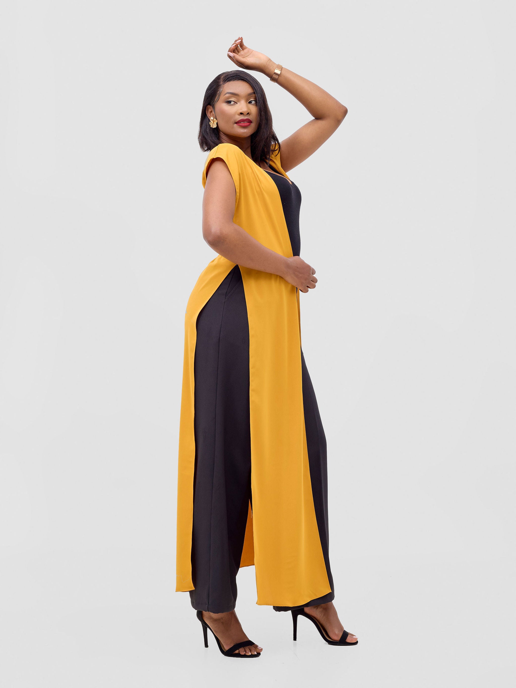 Vivo Chidii Drop Shoulder Kimono - Mustard