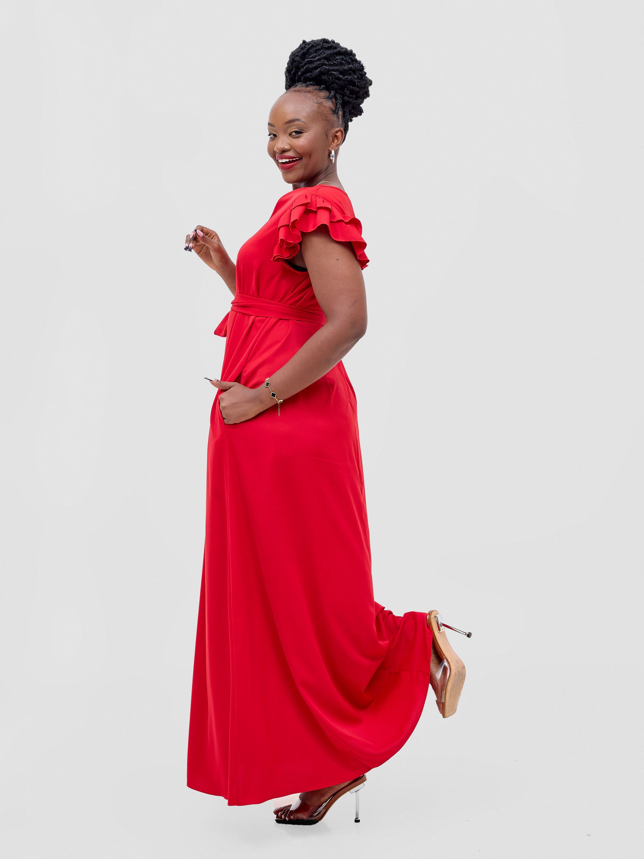 Vivo Nasinka A-line Maxi Dress - Red