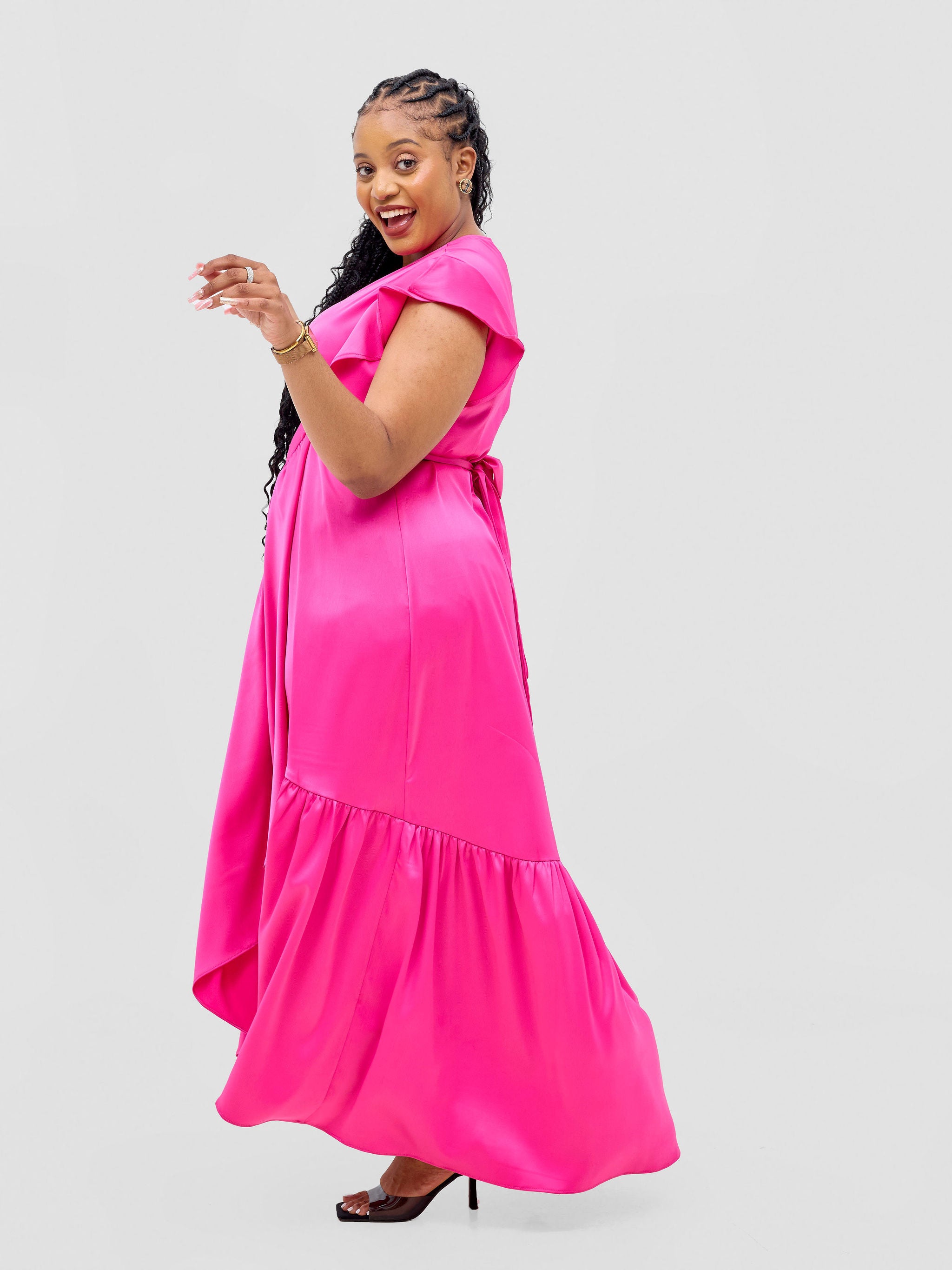 Vivo Hanabi Wrap Maxi Dress - Hot Pink