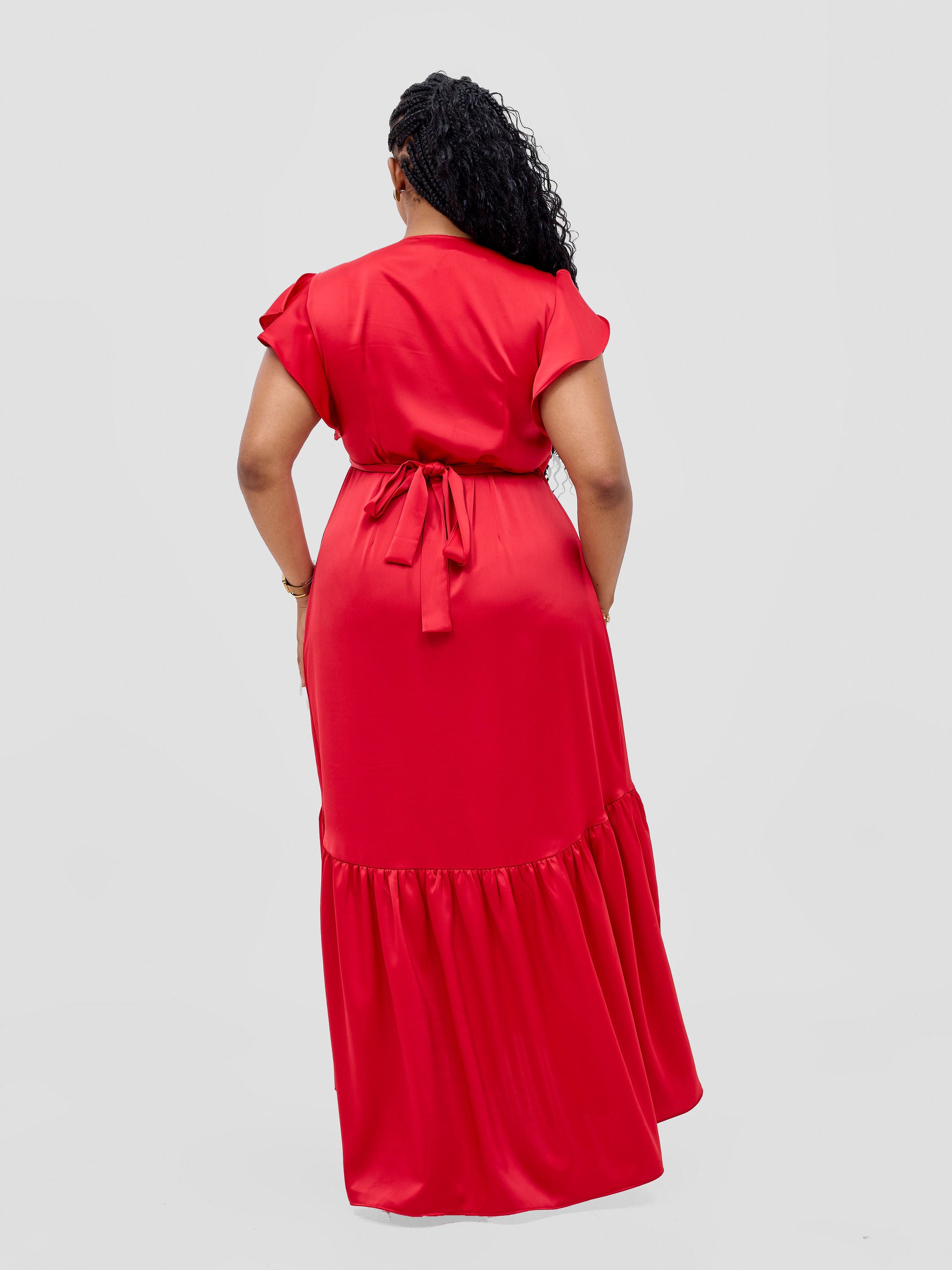Vivo Hanabi Wrap Maxi Dress - Dark Red