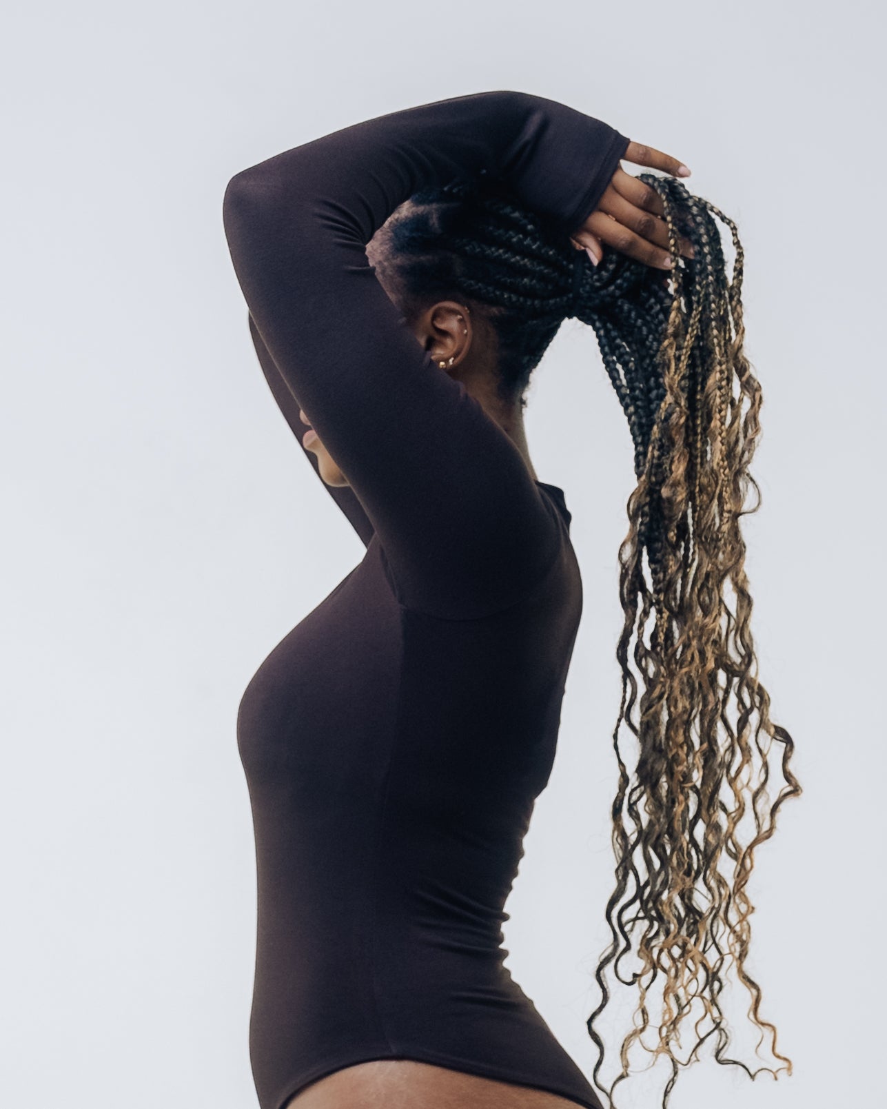 Vivo X This Is Essentials Long Sleeve Crew Neck Bodysuit - Chocolate