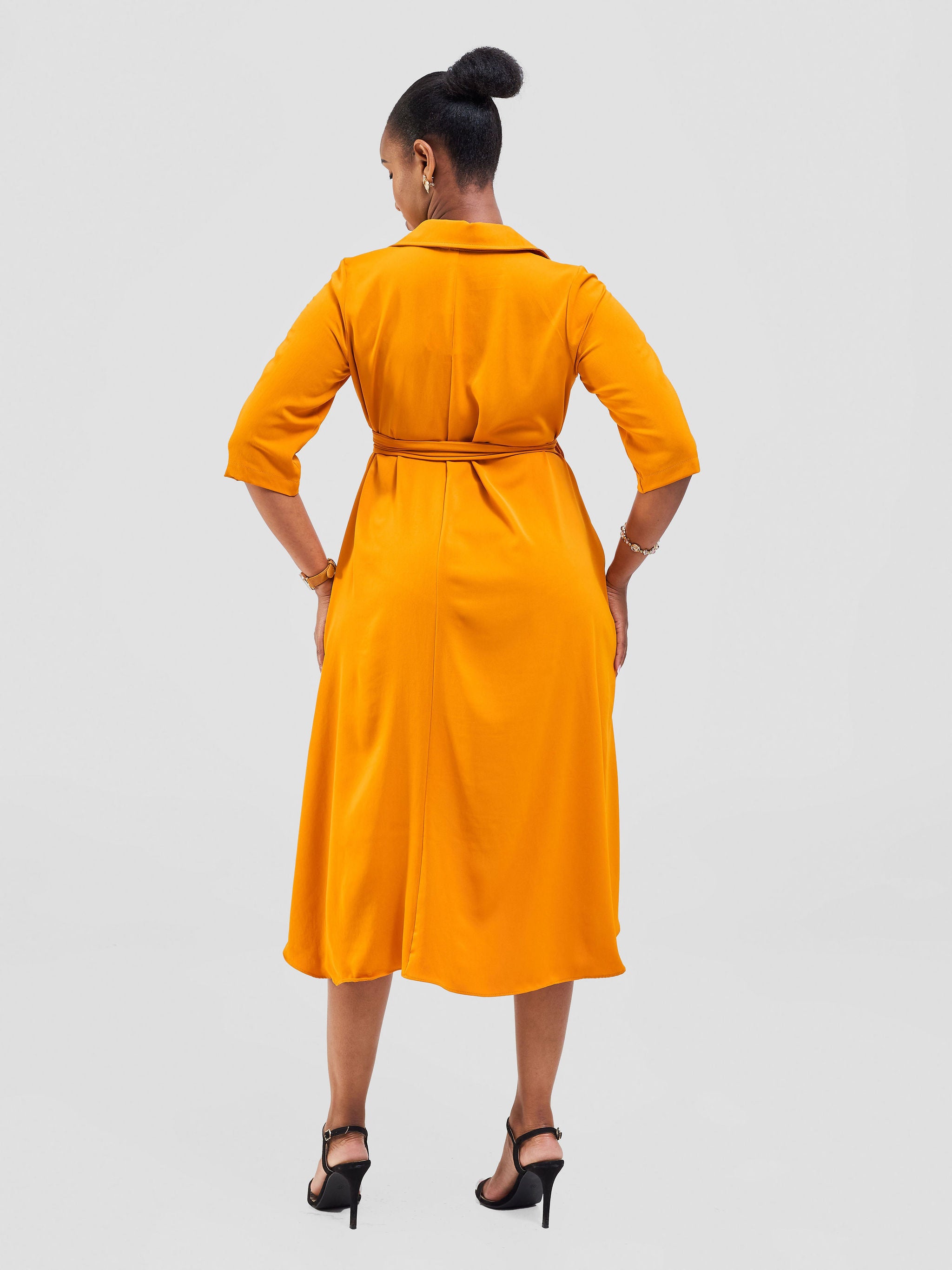 Vivo Yumi High Low Shirt Dress - Orange