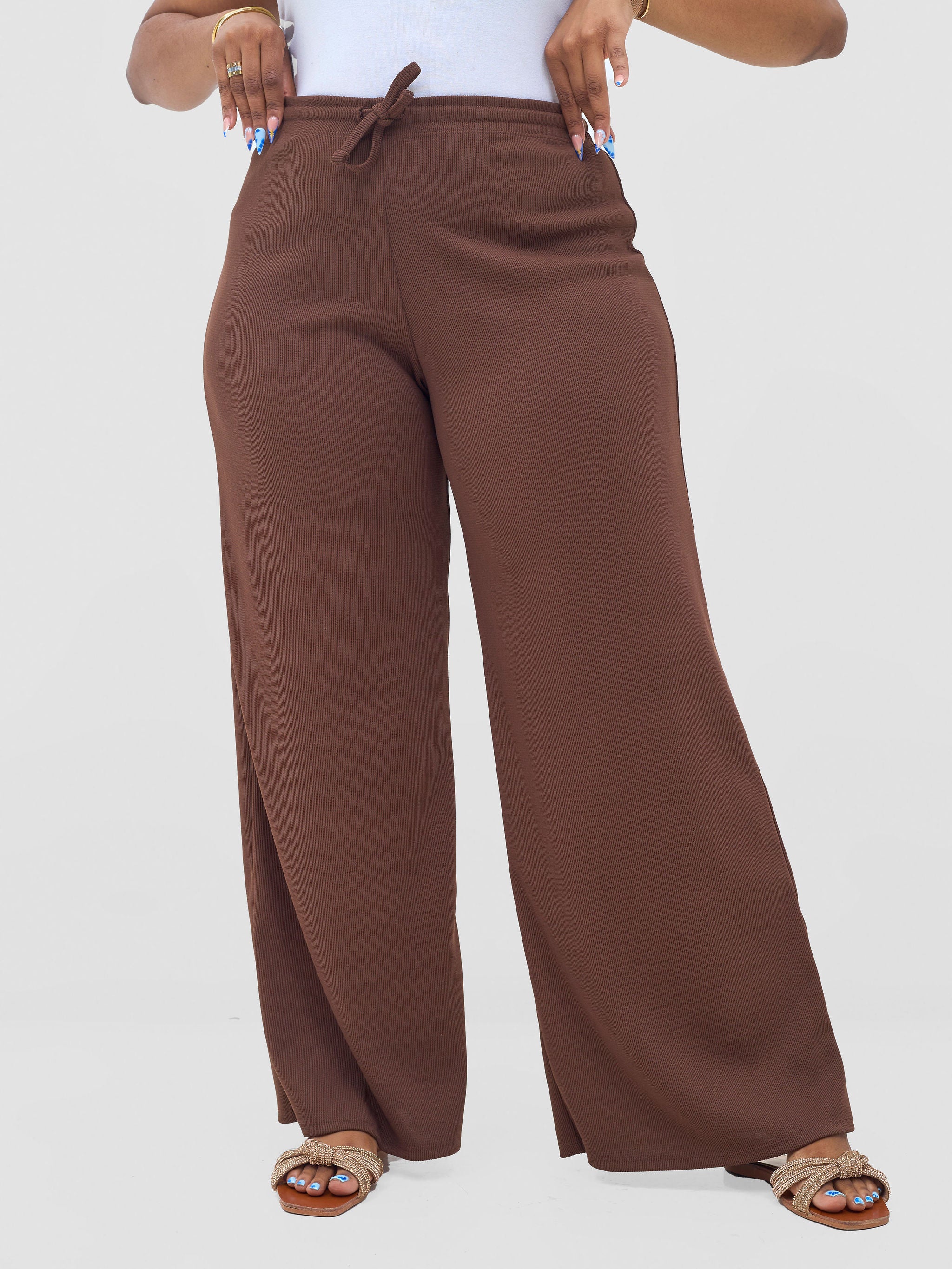 Vivo Safa Straight Leg Pants - Chocolate