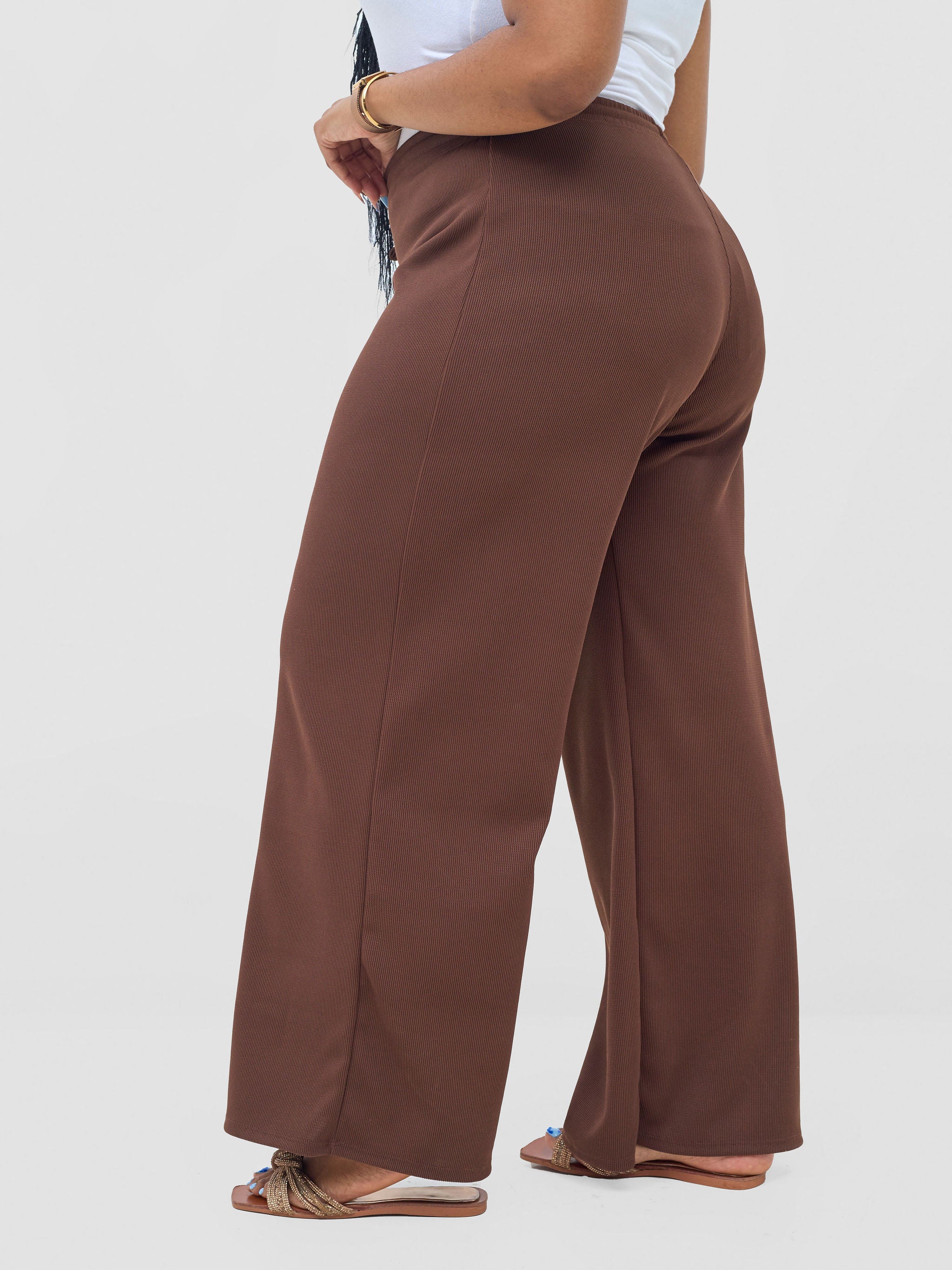 Vivo Safa Straight Leg Pants - Chocolate