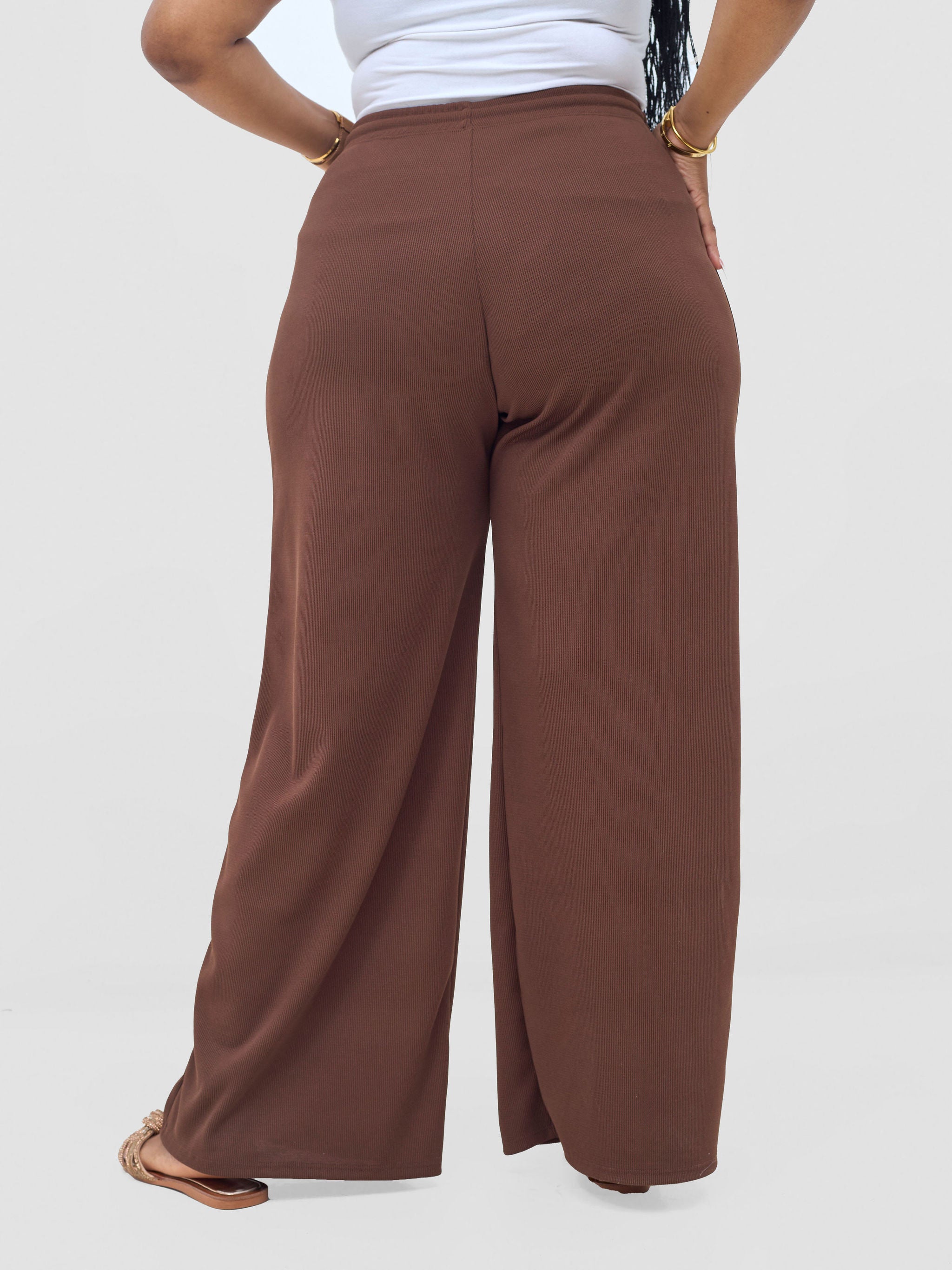 Vivo Safa Straight Leg Pants - Chocolate