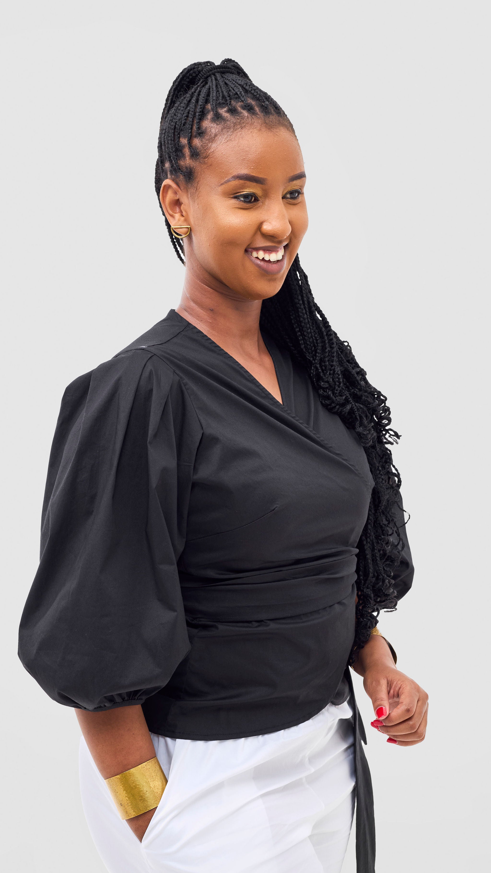 Safari Naledi Wrap Top - Black