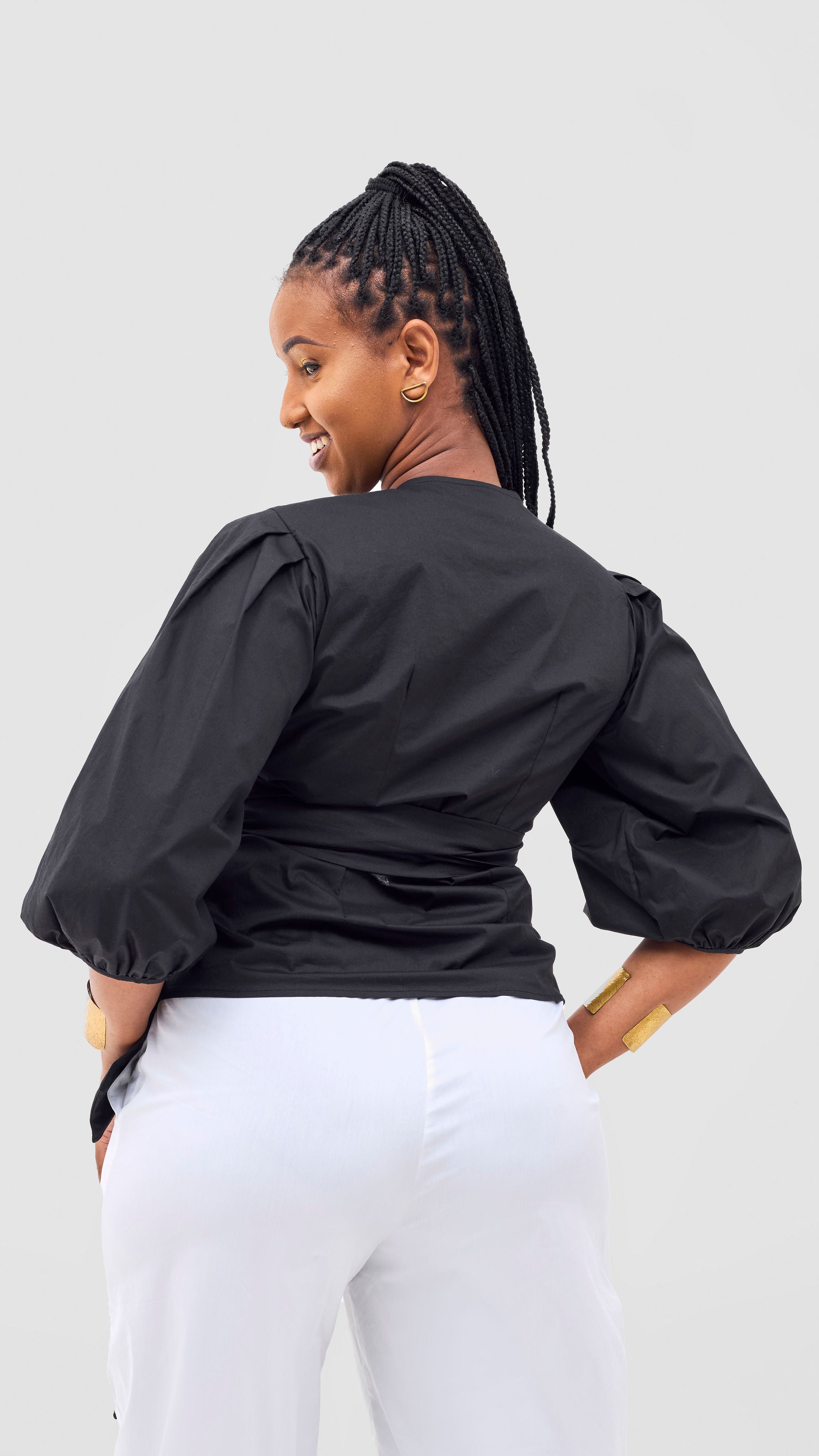 Safari Naledi Wrap Top - Black