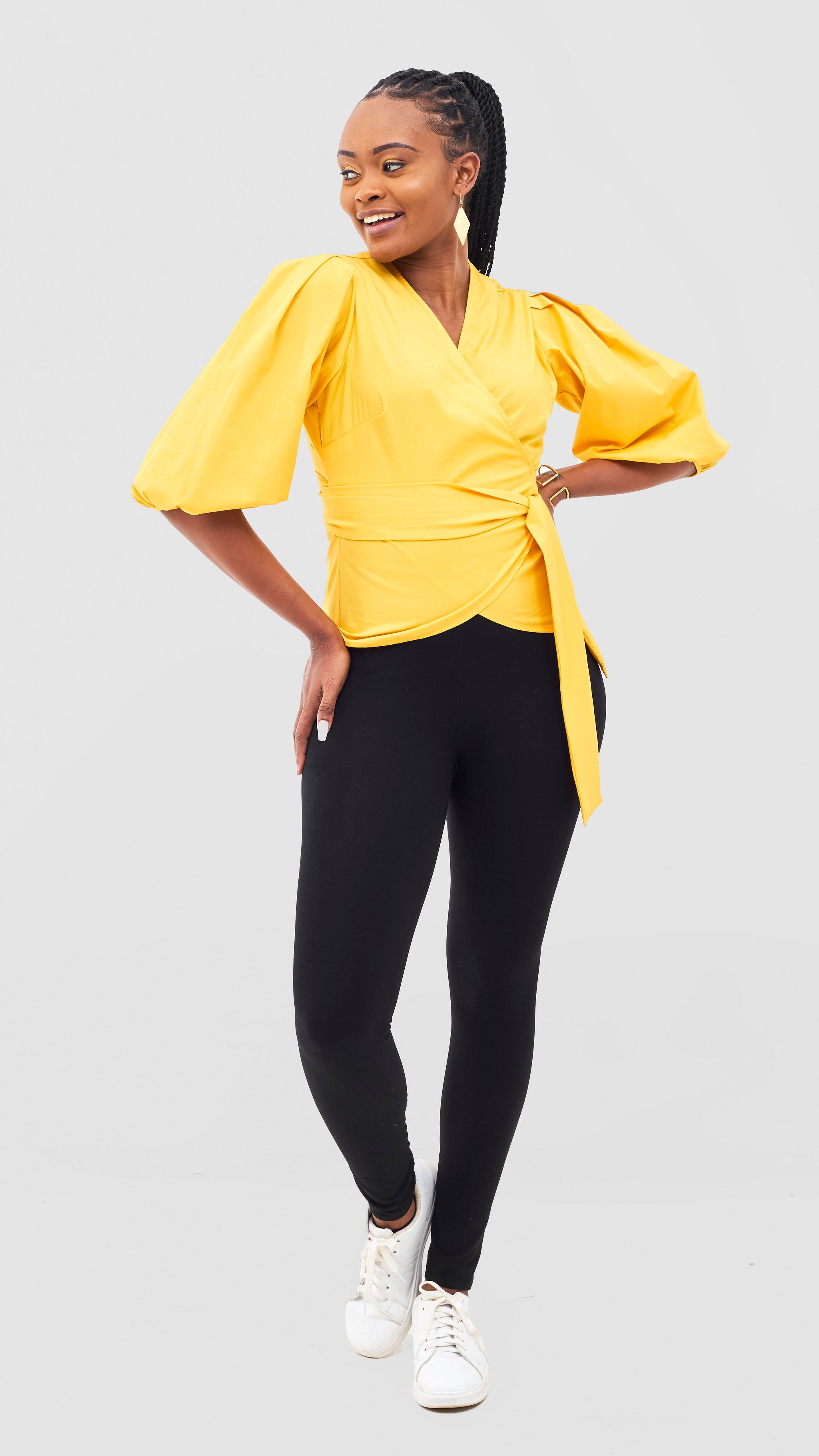 Safari Naledi Wrap Top - Mustard