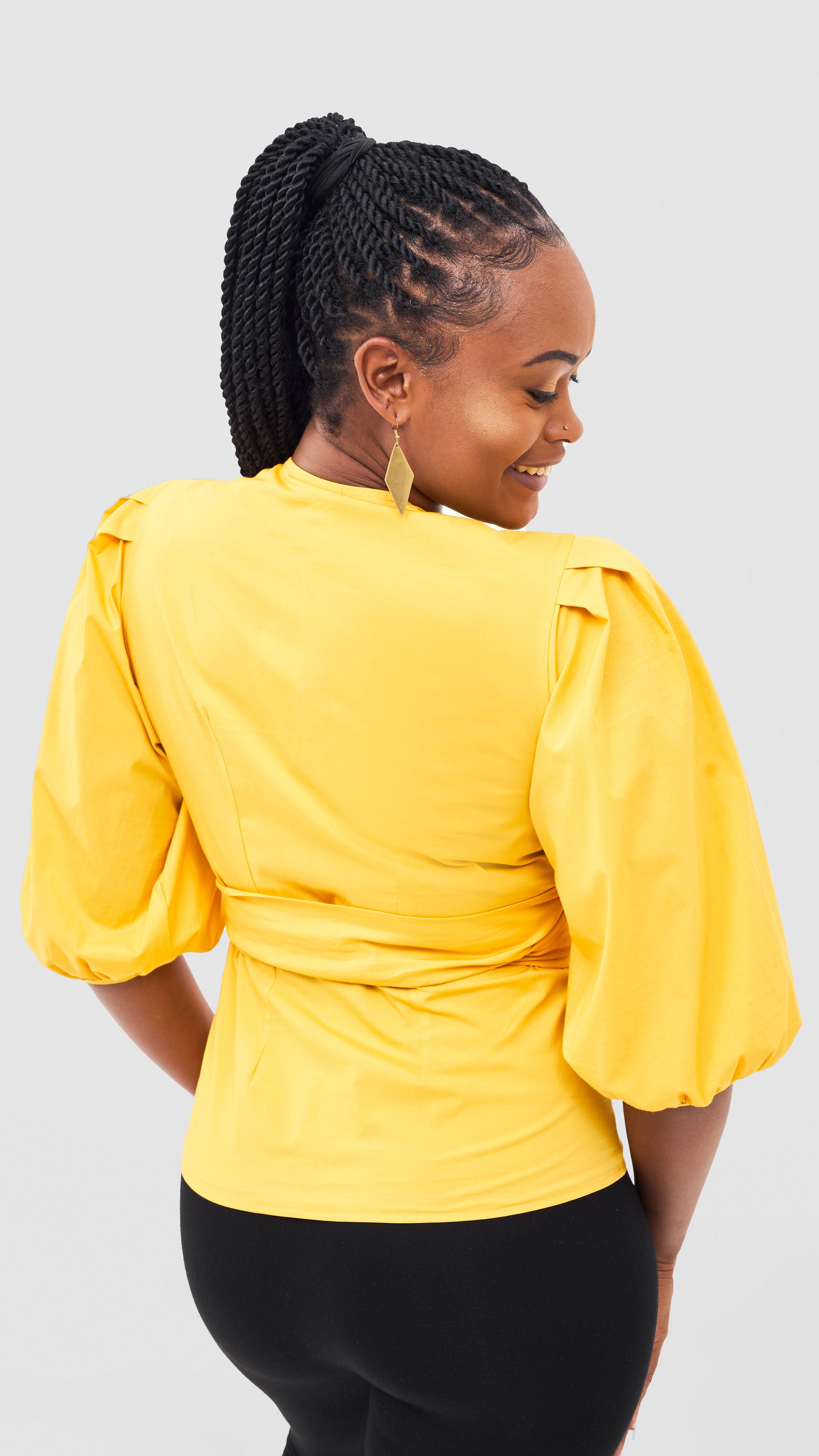 Safari Naledi Wrap Top - Mustard