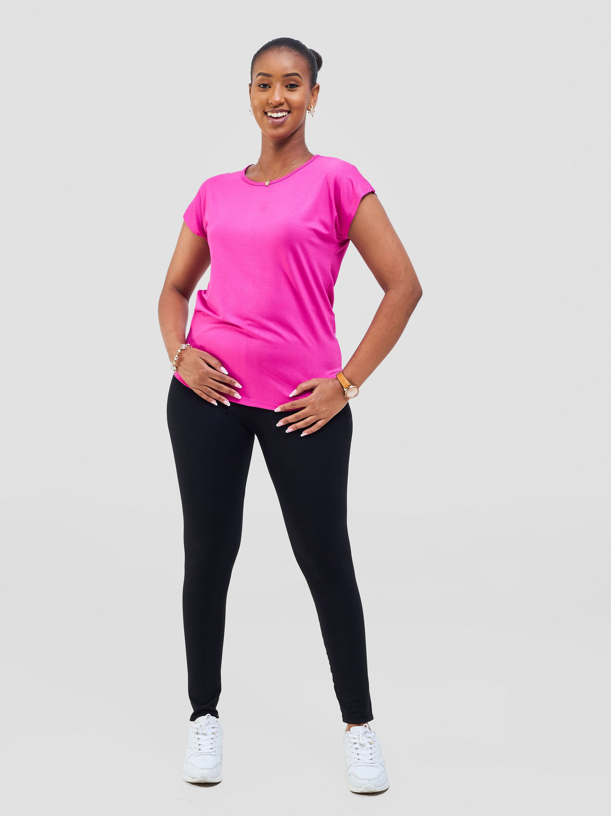 Vivo Basic Drop Shoulder Top - Pink