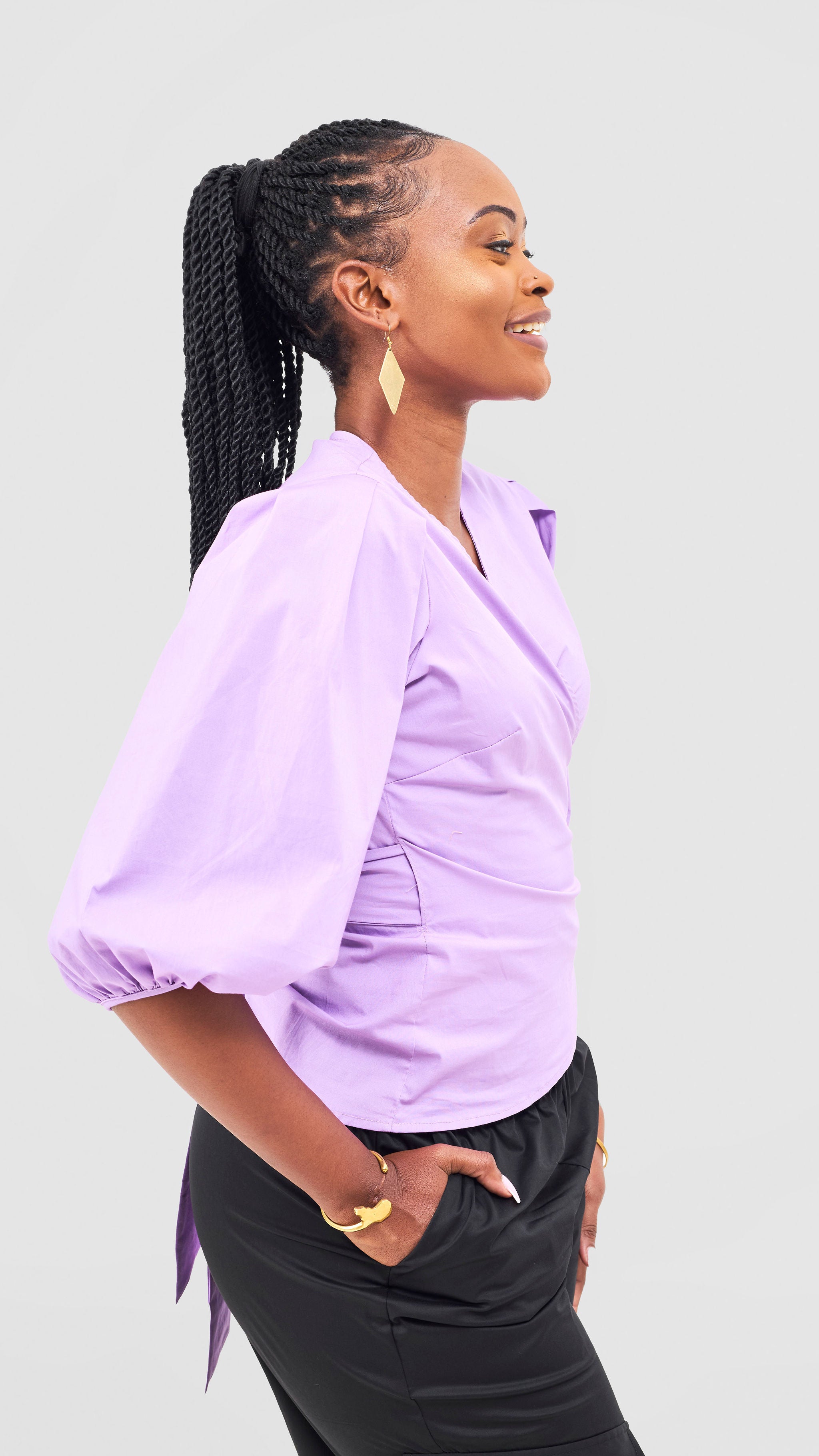 Safari Naledi Wrap Top - Purple